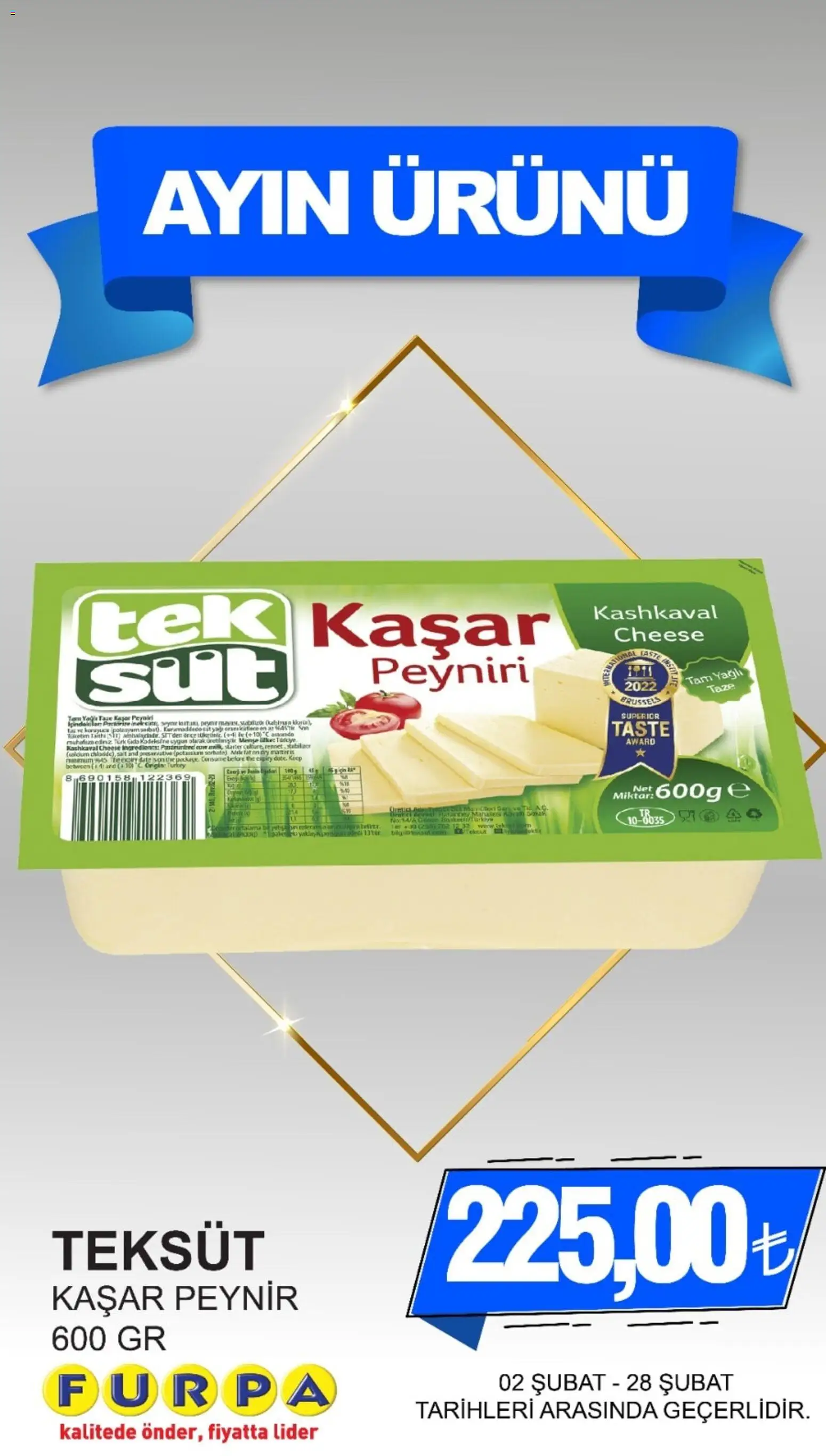 Furpa Katalog Ayın Ürünleri - 02.02.2026 tarihinden itibaren geçerlidir | Sayfa: 9 | Ürünler: Peynir