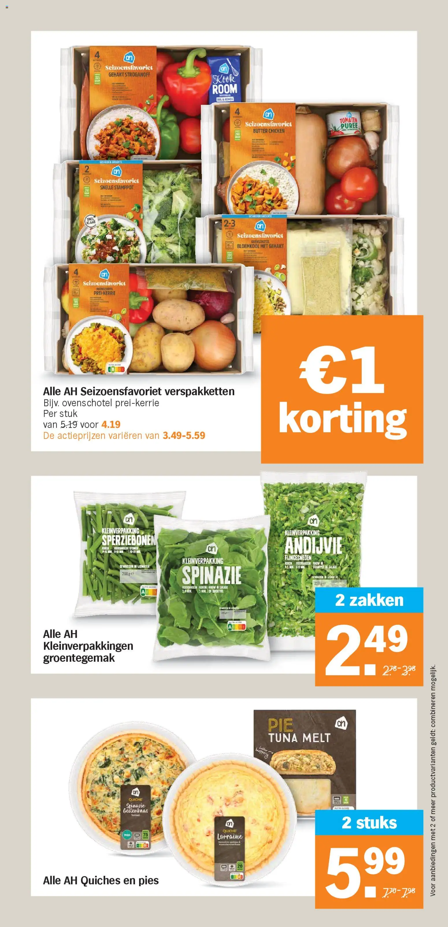 {H1} | Pagina: 8 | Producten: Spinazie, Tomaten, Gehakt, Salade