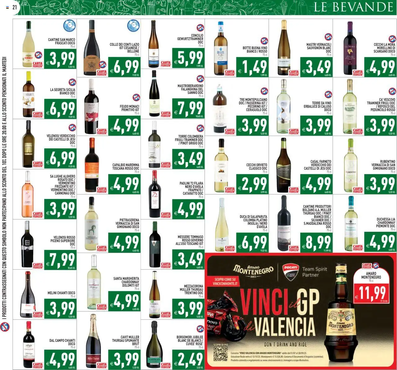 Volantino PIM Supermercati del 05.09.2025 | Pagina: 21 | Prodotti: Vino, Spumante, Pecorino, Amaro