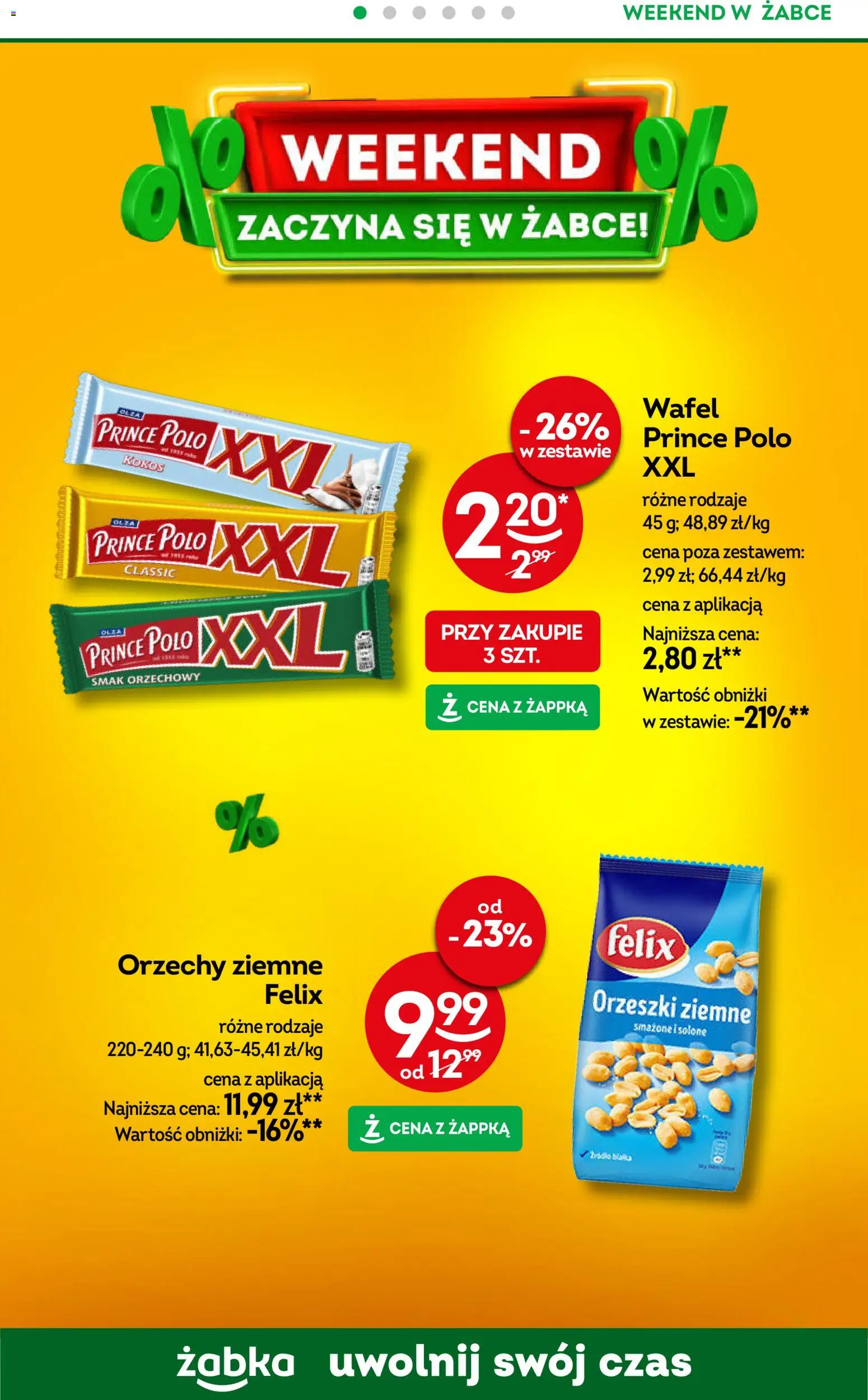Żabka Gazetka - Weekendowe promocje od 09.01.2026 | Strona: 2 | Produkty: Prince polo xxl, Orzeszki ziemne, Orzechy