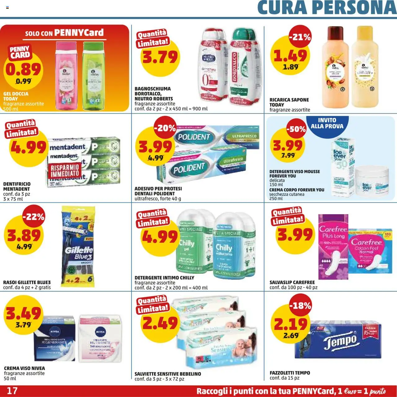 Volantino PENNY del 28.08.2025 | Pagina: 17 | Prodotti: Crema, Bagnoschiuma, Detergente, Doccia