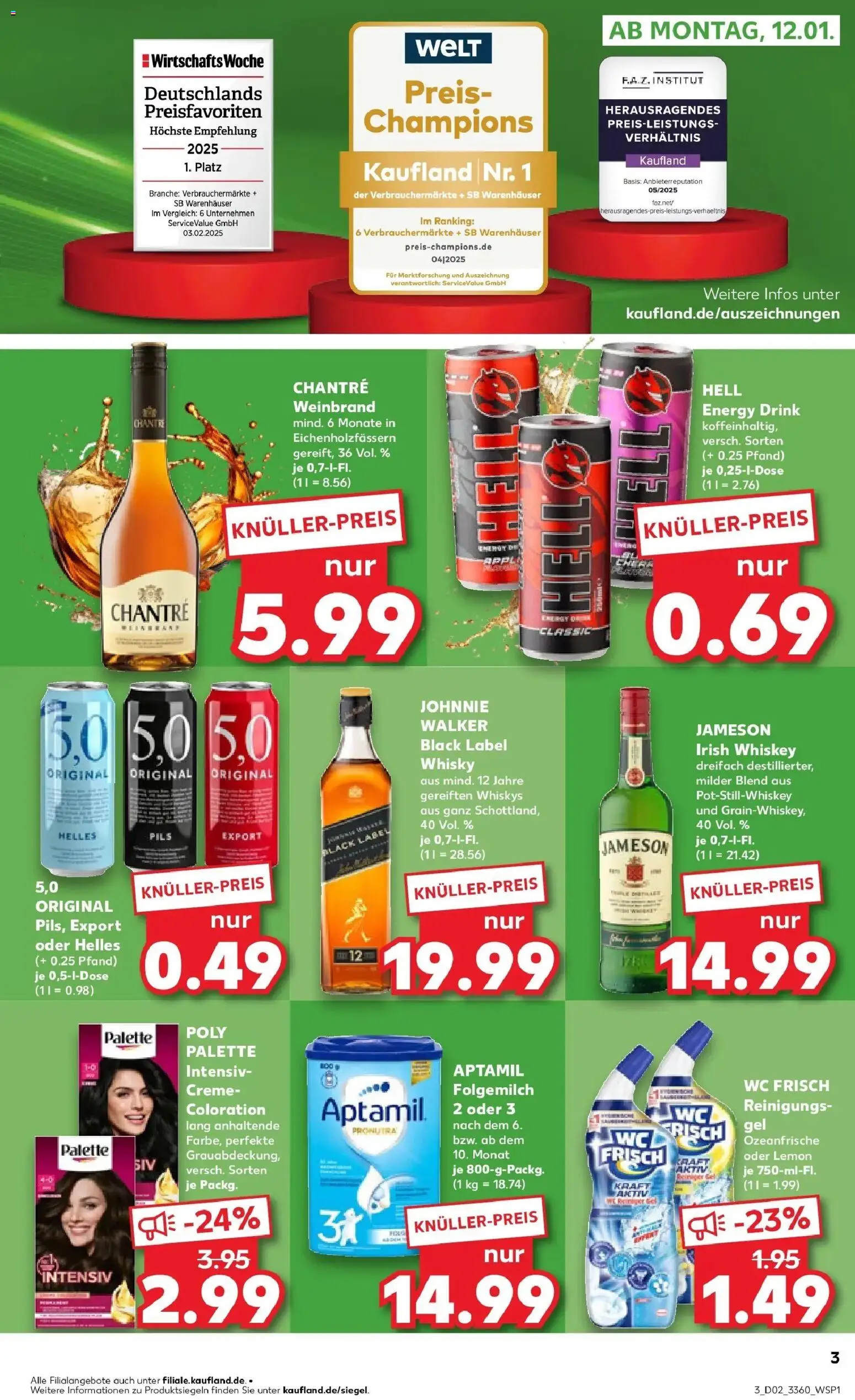 Kaufland prospekt Wurzen	 – gültig ab 11.01.2026 | Seite: 3 | Produkte: Energy, Creme, Chantré, Whiskey