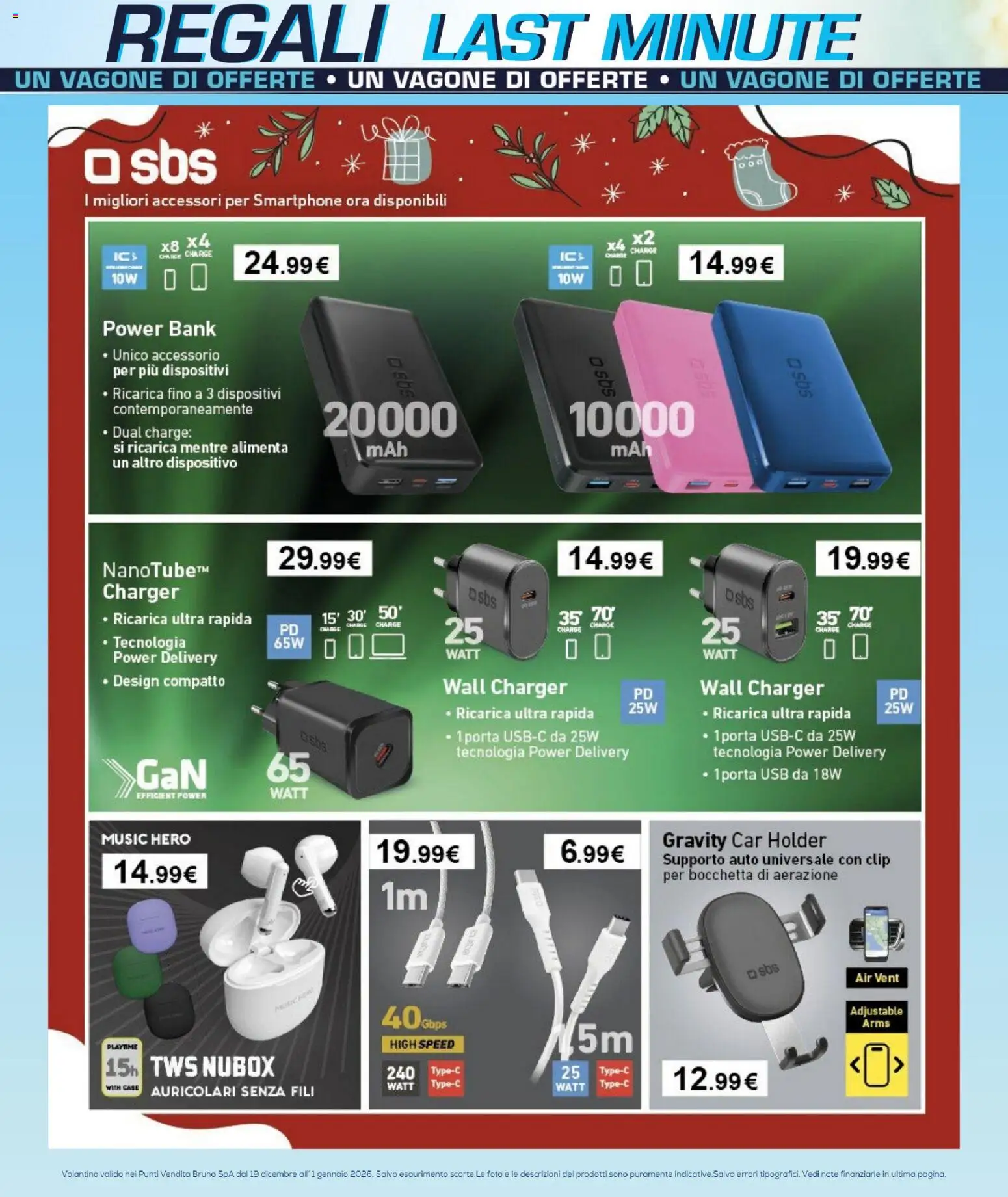 Volantino BRUNO del 19.12.2025 | Pagina: 5 | Prodotti: Auricolari, Power bank, Smartphone, USB