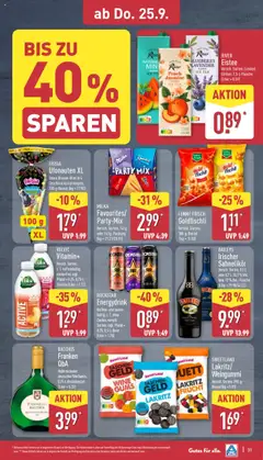 Aldi Prospekt 	 – gültig ab 22.09.2025 | Seite: 35 | Produkte: Rockstar, Milka, Baileys, Volvic
