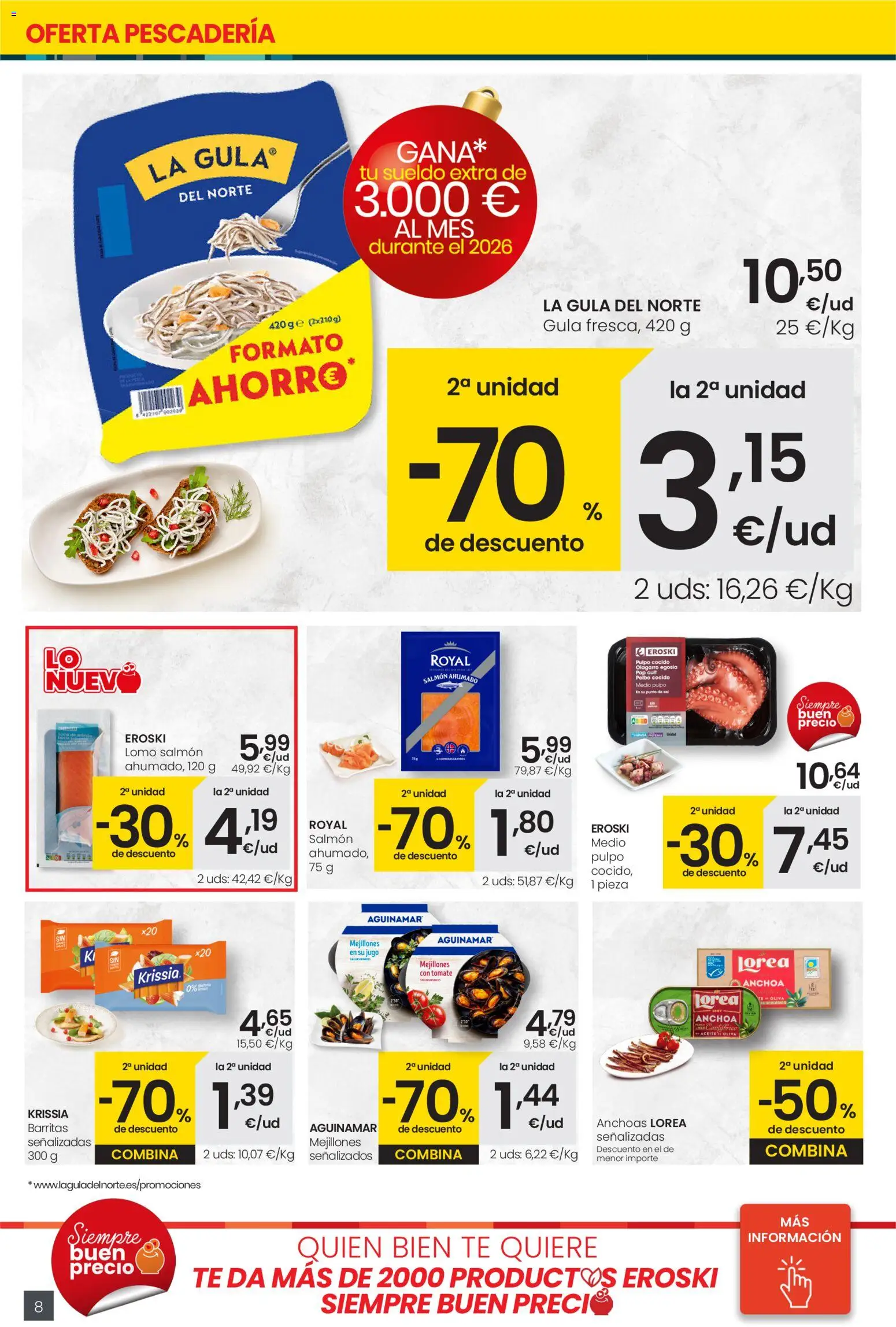 Eroski folleto │ válido desde el 13.11.2025 | Página: 8 | Productos: Té, Aceite de oliva, Salmón ahumado, Anchoa