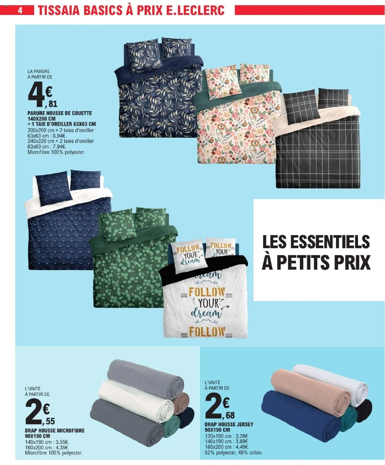 {H1} | Page: 4 | Produits: Taie d'oreiller, Housse de couette, Couette