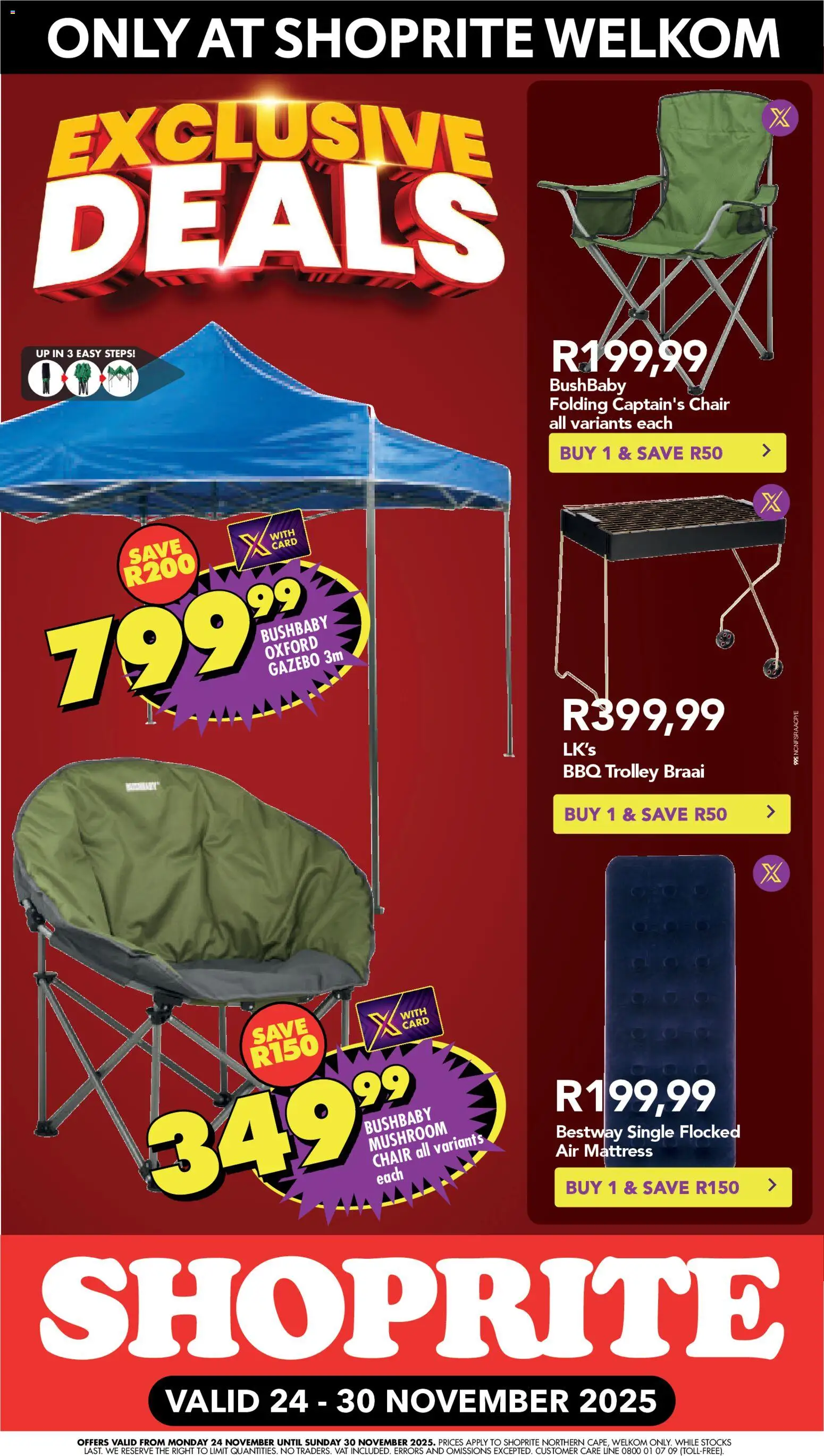 New Shoprite catalogue – valid from 24.11.2025 | Page: 6 | Products: Mattress, Chair