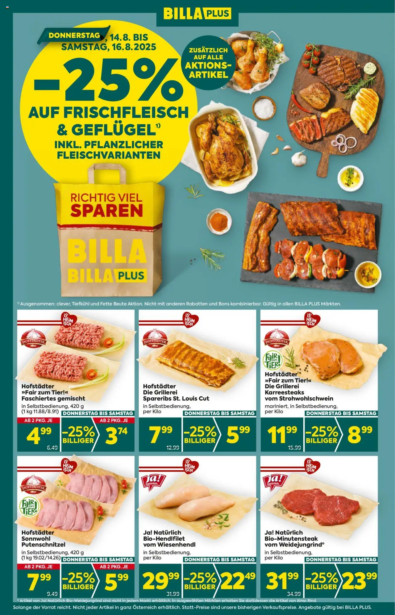 Billa Plus Flugblatt gültig ab 14.08.2025 | Seite: 2 | Produkte: Bier
