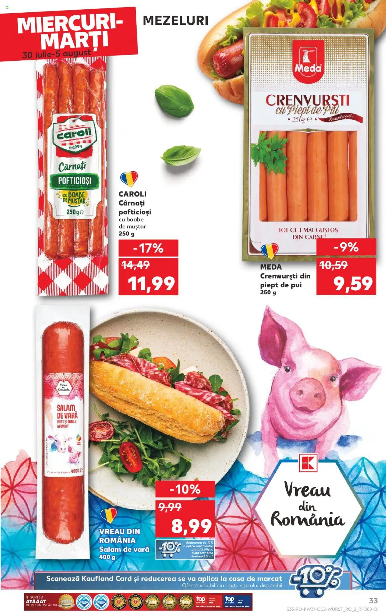 Kaufland RO akciós ujság - amely érvényes a következő dátumtól: 30.07.2025 | Oldal: 33 | Termékek: Mustár