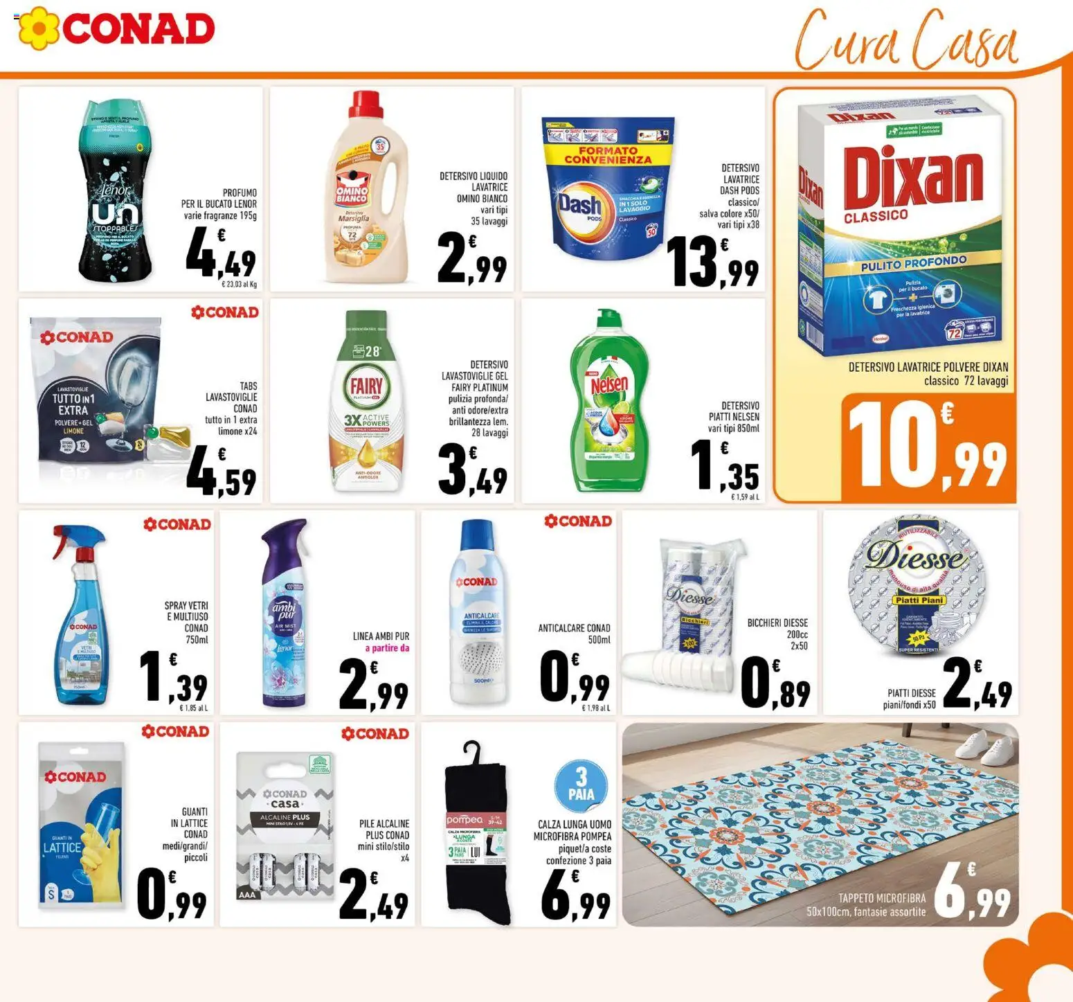 Volantino Conad del 25.02.2026 | Pagina: 19 | Prodotti: Pile, Lavatrice, Lavastoviglie, Tappeto