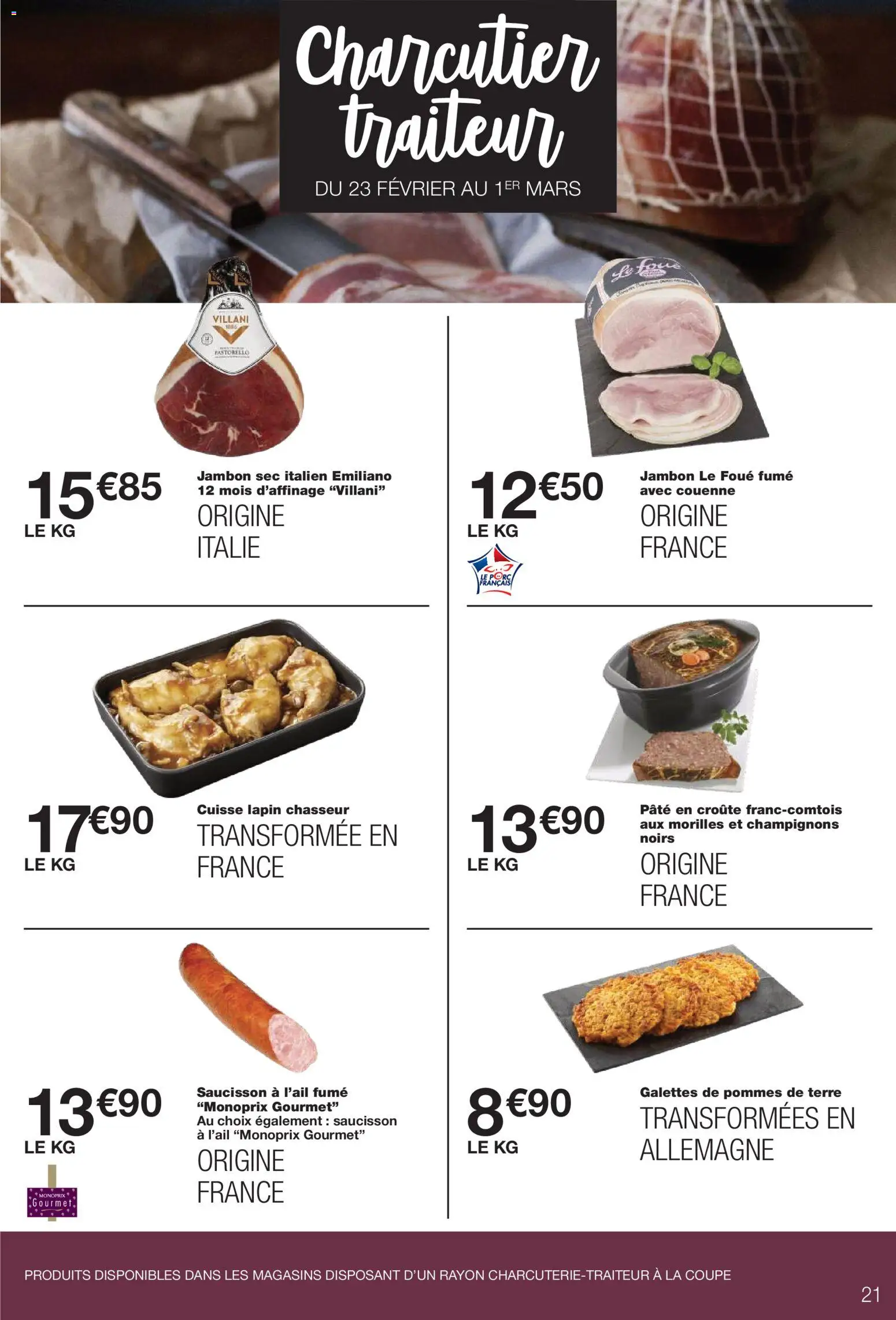 {H1} | Page: 21 | Produits: Lapin, Jambon, Pommes, Pommes de terre