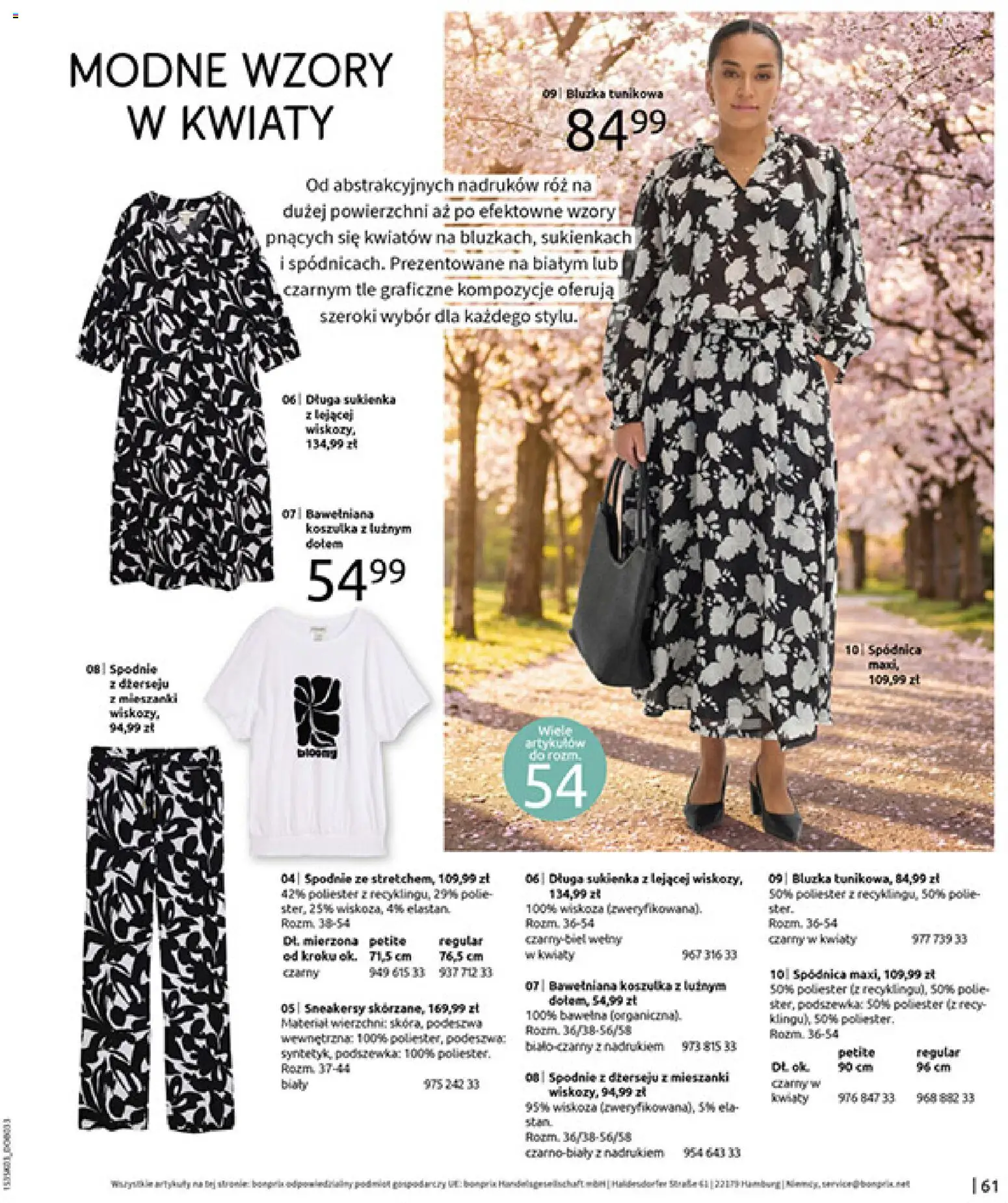 BonPrix Katalog od 03.03.2026 | Strona: 63 | Produkty: Spodnie, Sukienka, Róż, Kwiaty