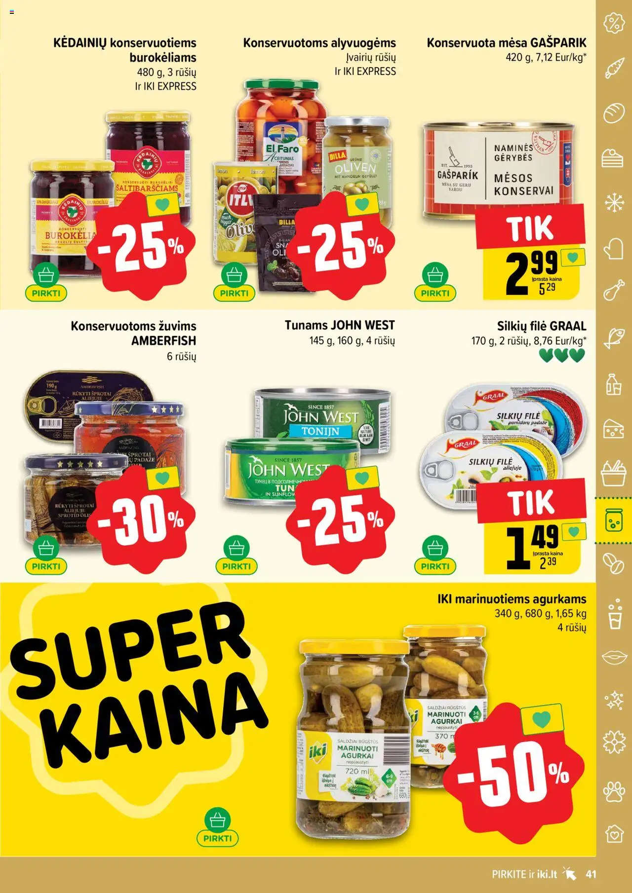 IKI leidinys│galioja nuo 18.08.2025 | Puslapis: 41 | Prekių: Agurkai, Konservai