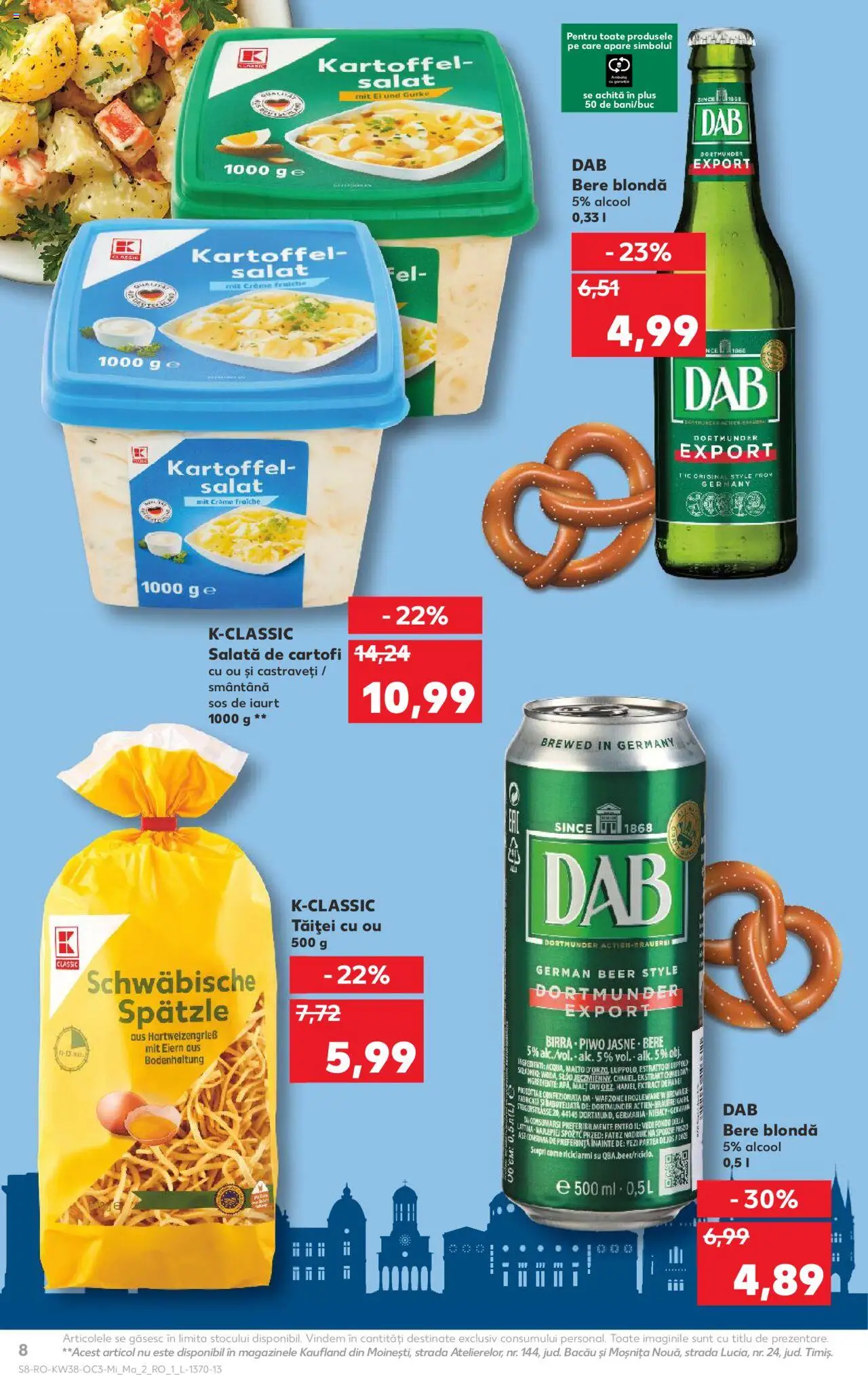 Noul catalog Kaufland – valabil de la 17.09.2025 | Pagină: 8 | Produse: Delgeç, Bere, Smântână, Cartofi