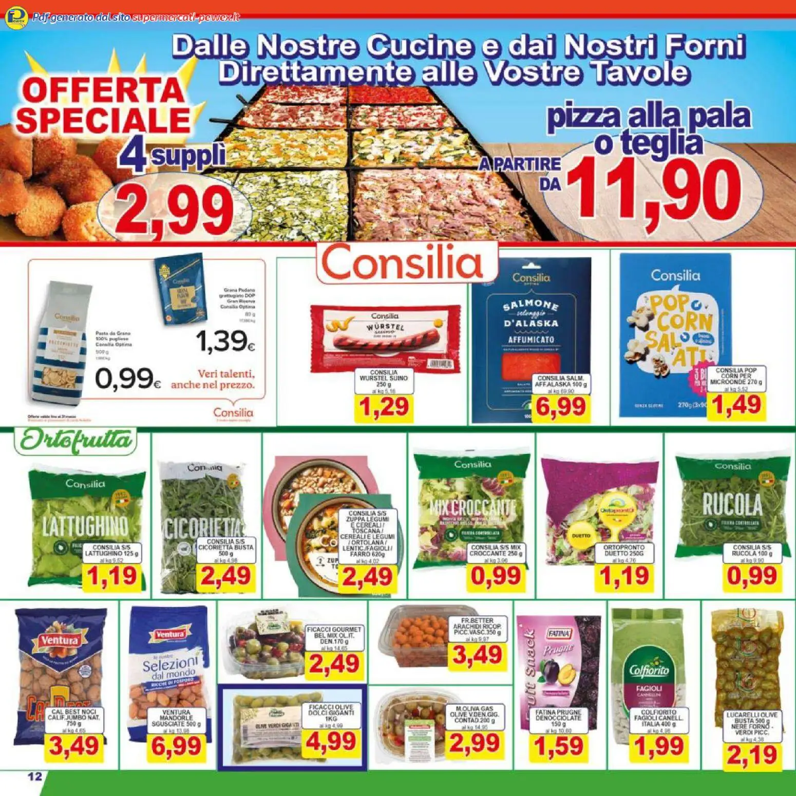 Volantino Pewex del 17.03.2026 | Pagina: 12 | Prodotti: Legumi, Fagioli, Pasta, Mandorle