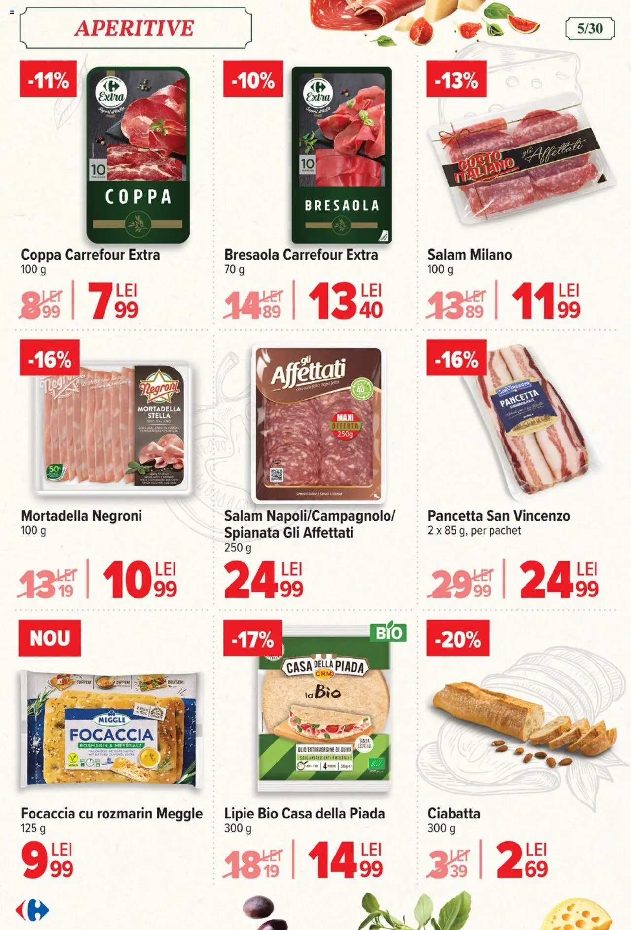 Carrefour catalog - Italian weeks – valabil de la 06.08.2025 | Pagină: 5 | Produse: Şerit ödül, Salam
