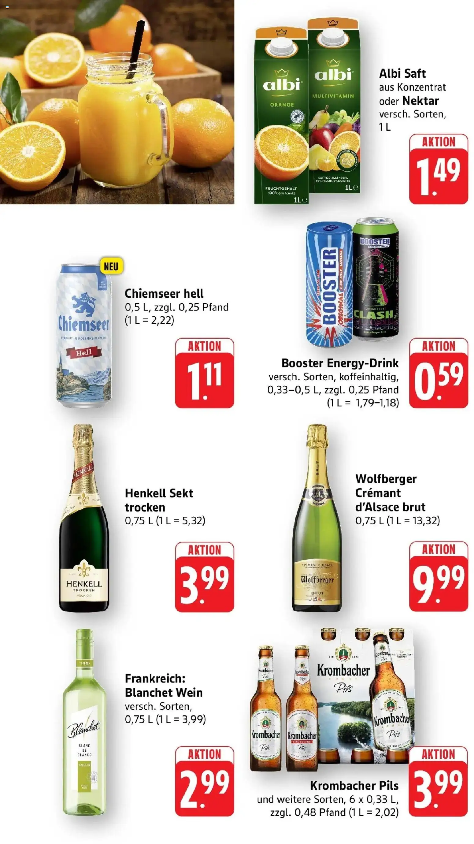 Angebote – gültig ab 16.03.2026 | Seite: 8 | Produkte: Sekt, Pils, Saft, Wein