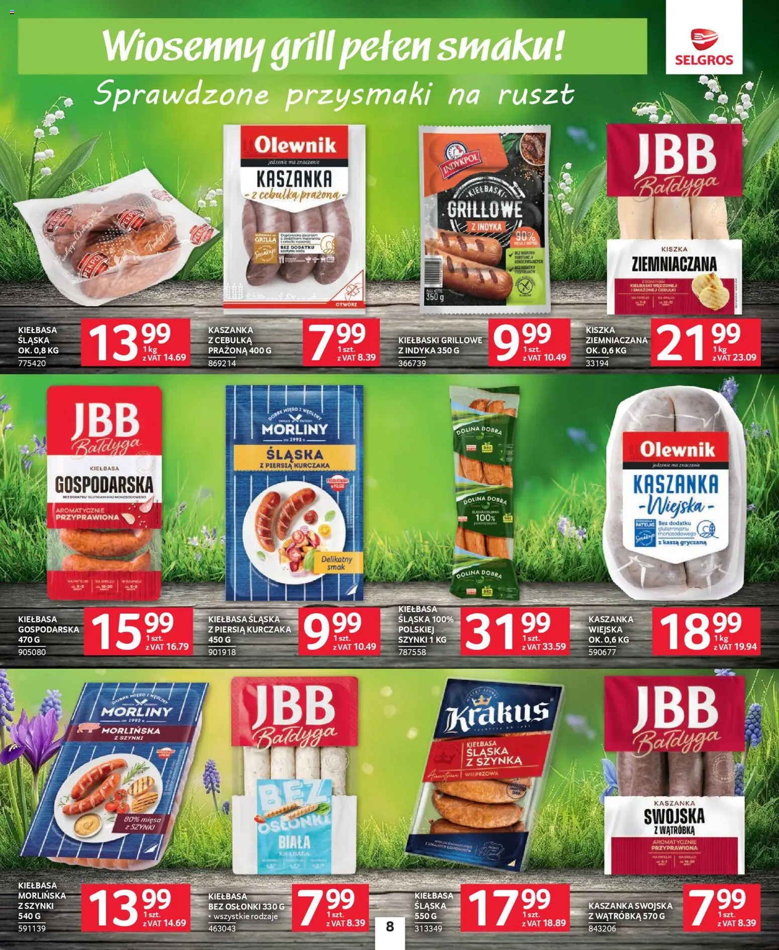 Selgros cash&carry gazetka - Grillowanie od 23.04.2026 | Strona: 8 | Produkty: Kasza, Szynka, Ruszt, Kiełbasa śląska