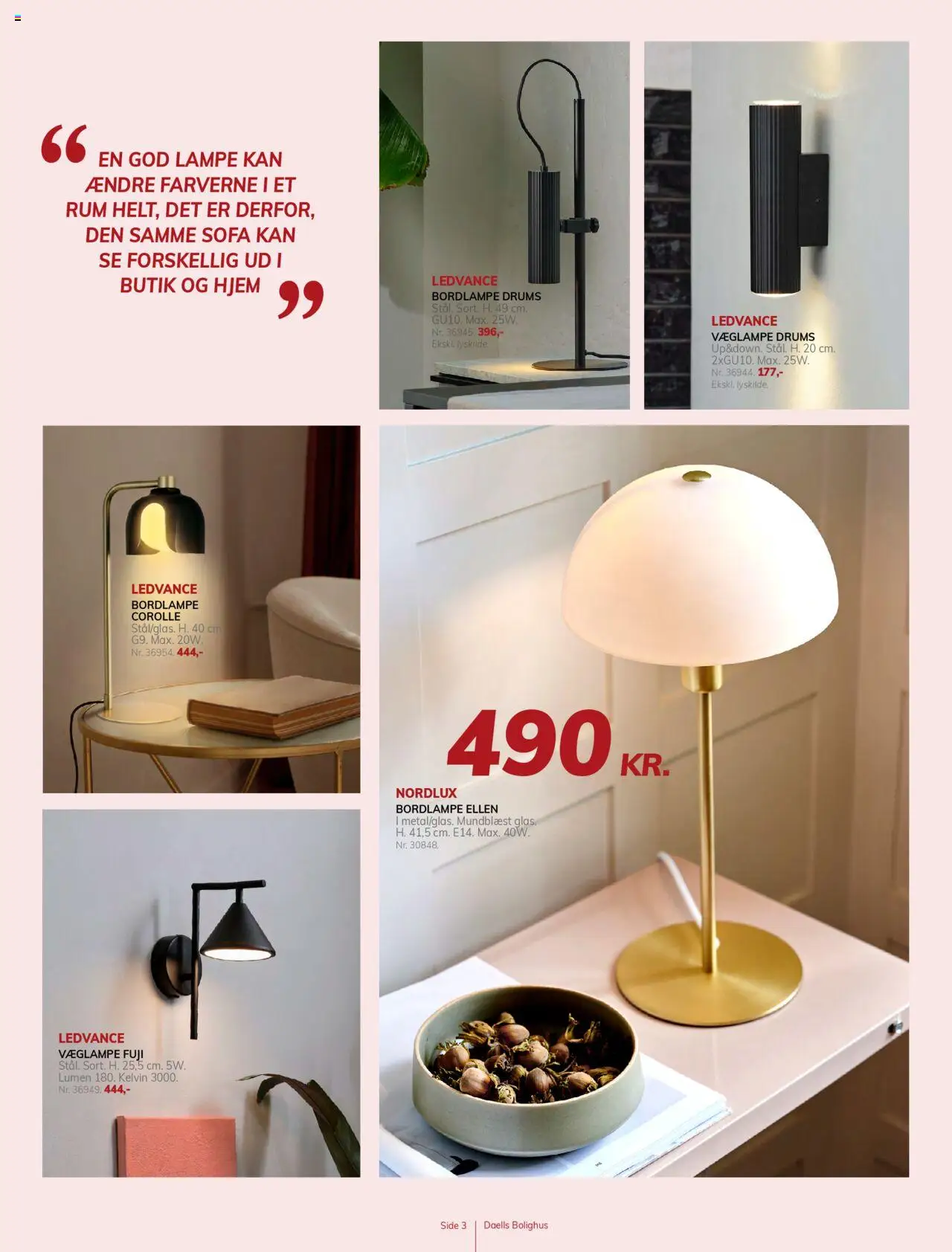 Daells Bolighus tilbudsavis – gyldig fra 02.10.2025 | Side: 3 | Produkter: Sofa, Lampe