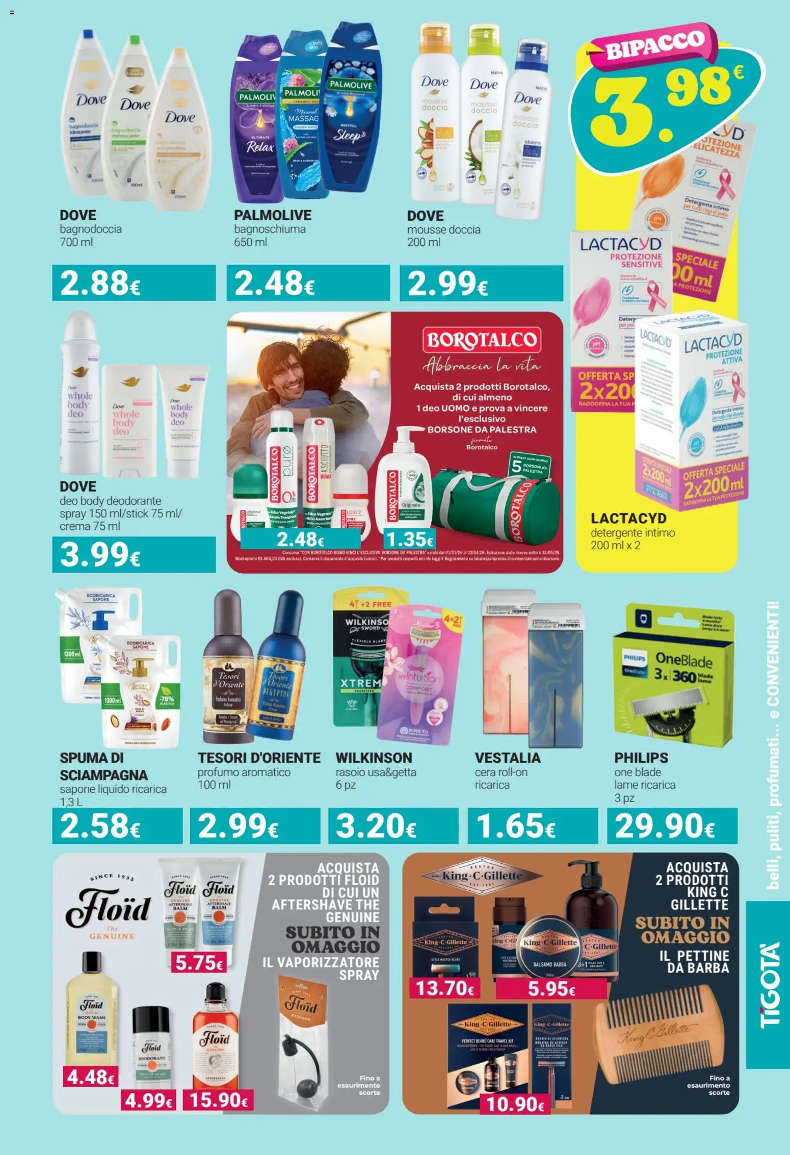 Volantino Tigotà del 01.03.2026 | Pagina: 9 | Prodotti: Rasoio, Detergente intimo, The, Doccia