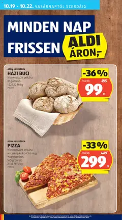 PIZZA, frissen sütött pékáru • sonkás-kukoricás vagy • pepperónis 140 g/darab - amely érvényes a következő dátumtól: 16.10.2025 | Oldal: 32