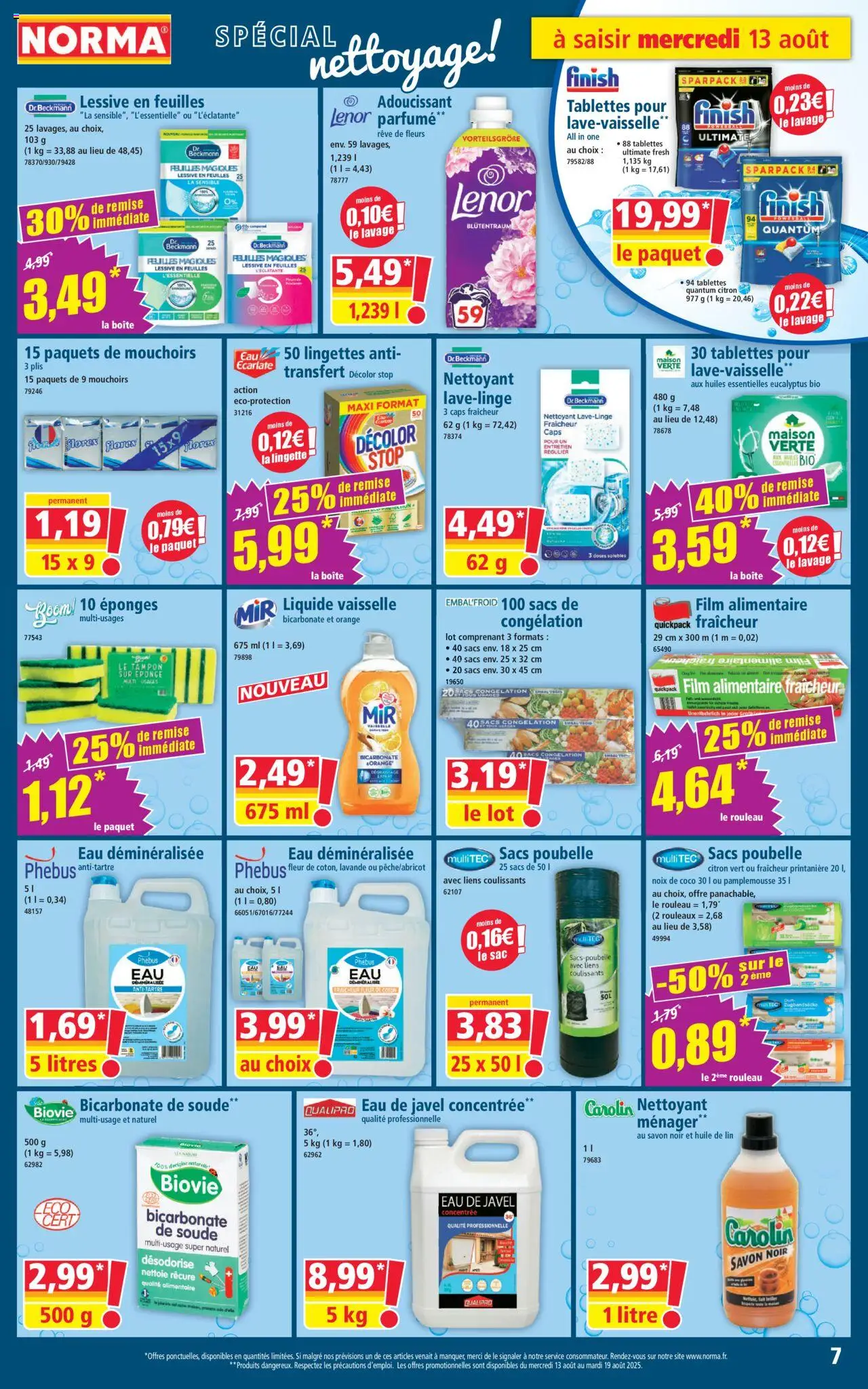  | Page: 7 | Produits: Lavande, Eau déminéralisée, Liquide vaisselle, Noix