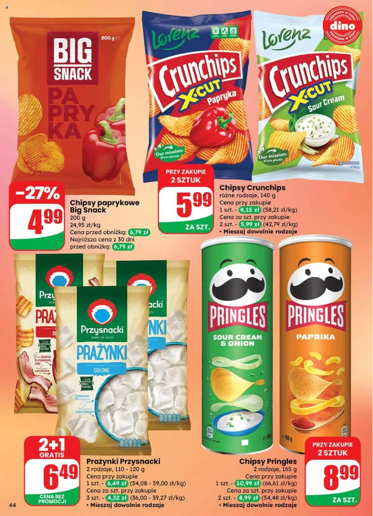 Dino Gazetka od 25.06.2025 | Strona: 44 | Produkty: Chipsy pringles, Papryka, Pringles, Chipsy paprykowe