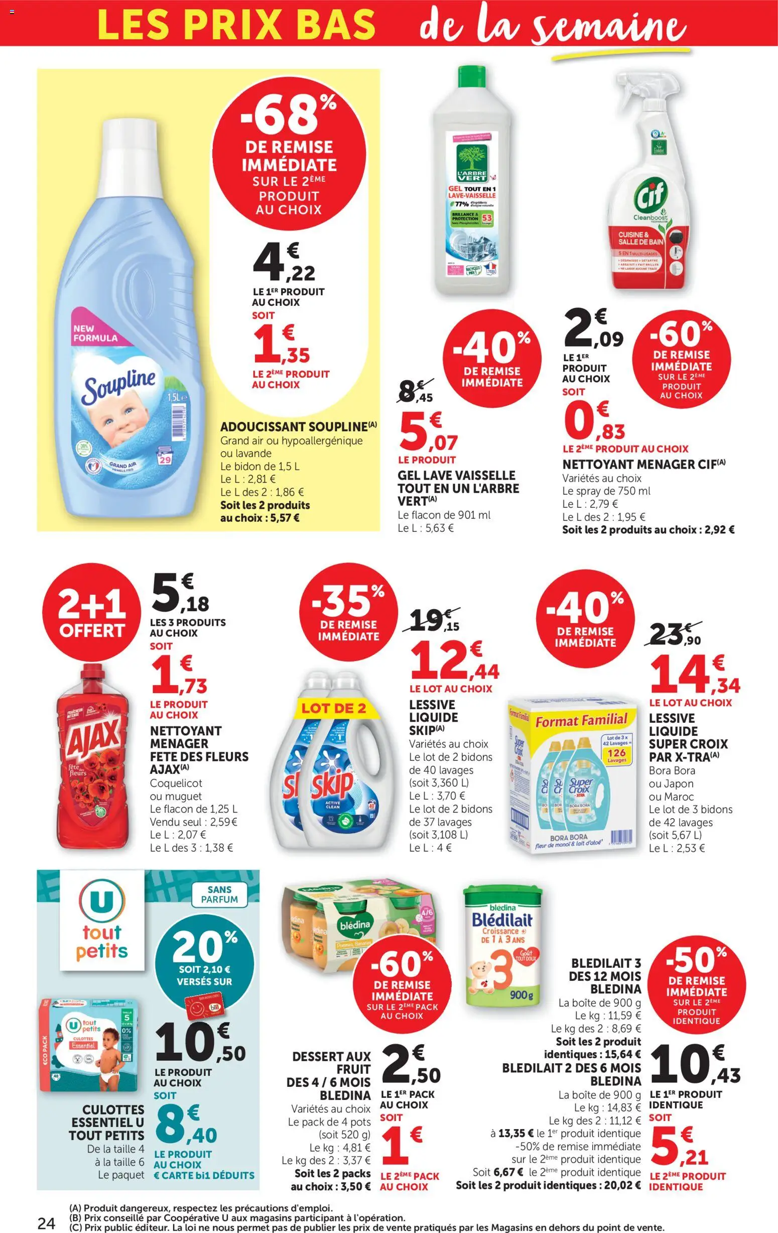 {H1} | Page: 24 | Produits: Adoucissant, Lessive, Lait, Muguet