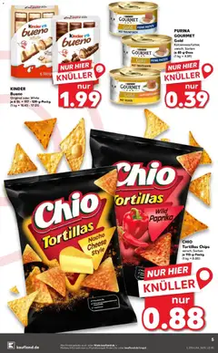 CHIO Tortillas Chips, versch. Sorten je 110-g-Packg. ab 16.04.2026 gültig | Seite: 5 | Produkte: Thunfisch, Paprika, Chio tortillas, Purina gourmet gold