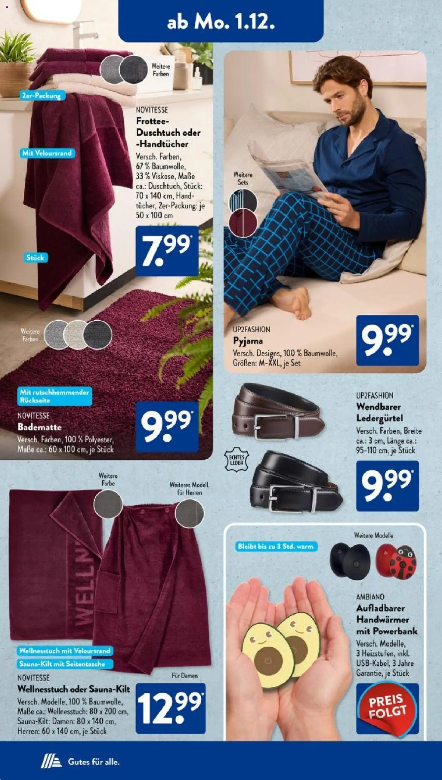 Aldi Süd Prospekt 	 – gültig ab 01.12.2025 | Seite: 6 | Produkte: Up2fashion, Pyjama, Powerbank