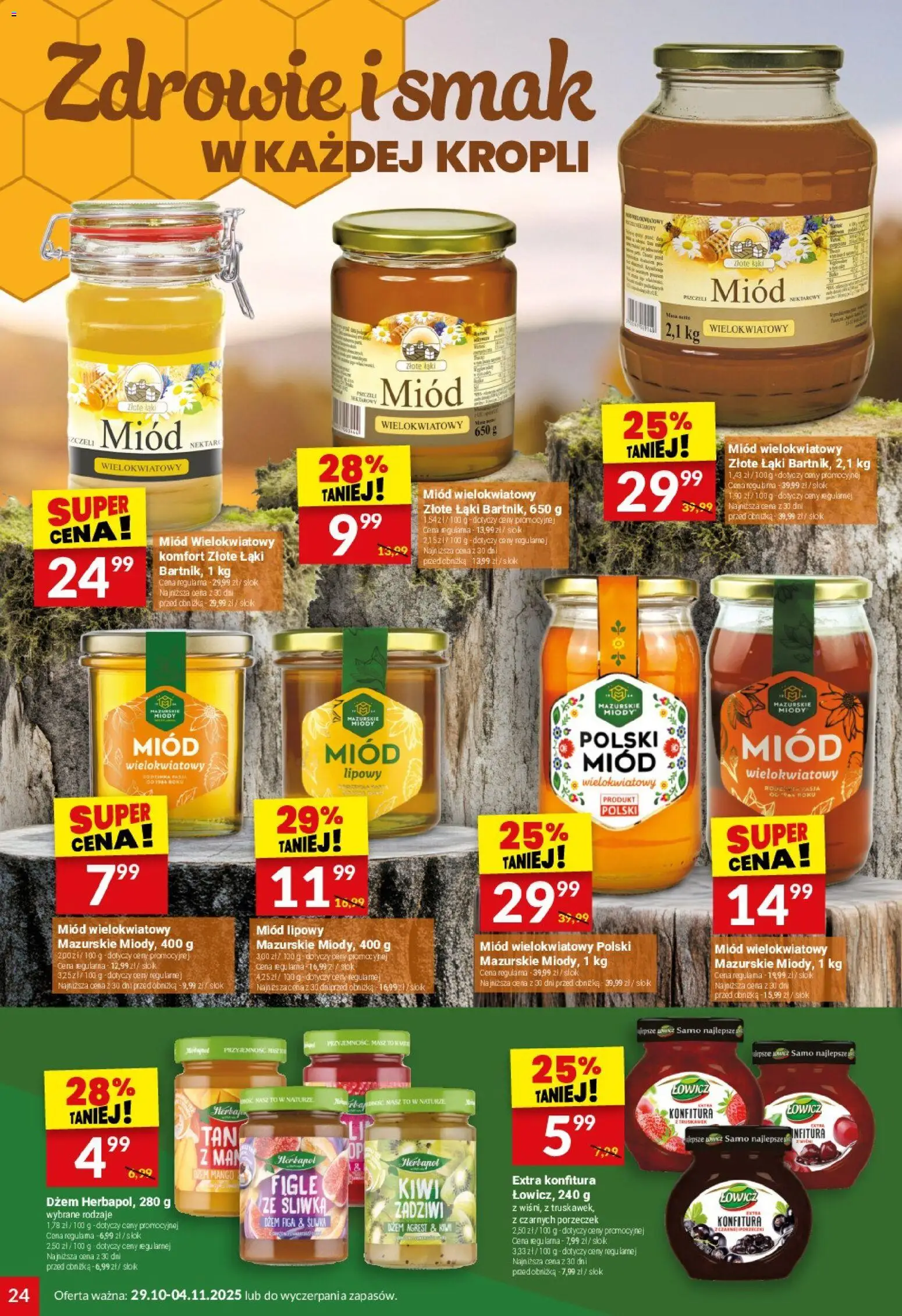 Twój Market Gazetka od 29.10.2025 | Strona: 24 | Produkty: Mango, Miód, Dżem, Sok