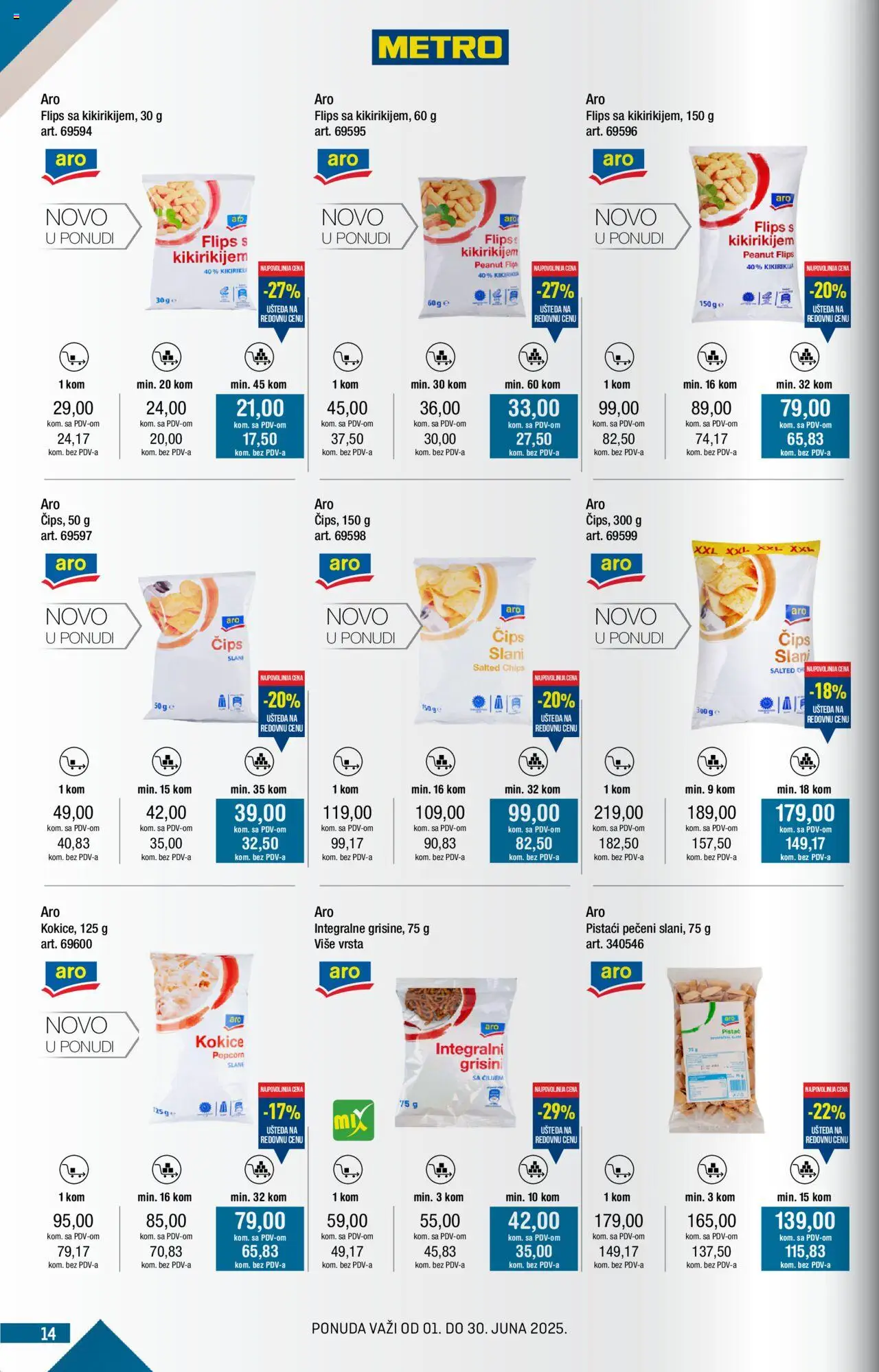 Metro katalog - važi od 01.06.2025 | Strana: 14 | Proizvode: Čips, Pistaći, Kikiriki, Popcorn