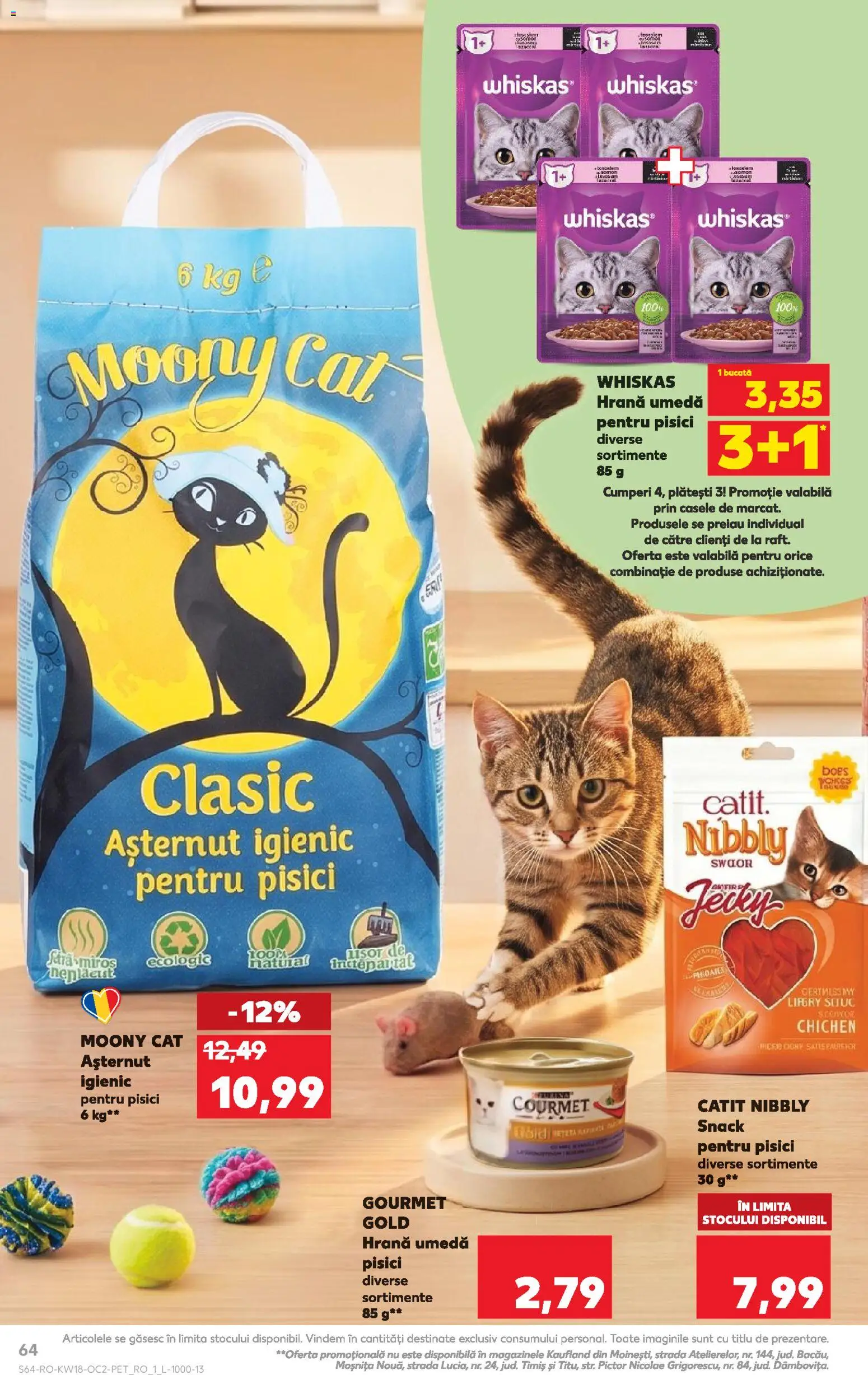 Kaufland RO akciós ujság - amely érvényes a következő dátumtól: 29.04.2026 | Oldal: 64 | Termékek: Whiskas