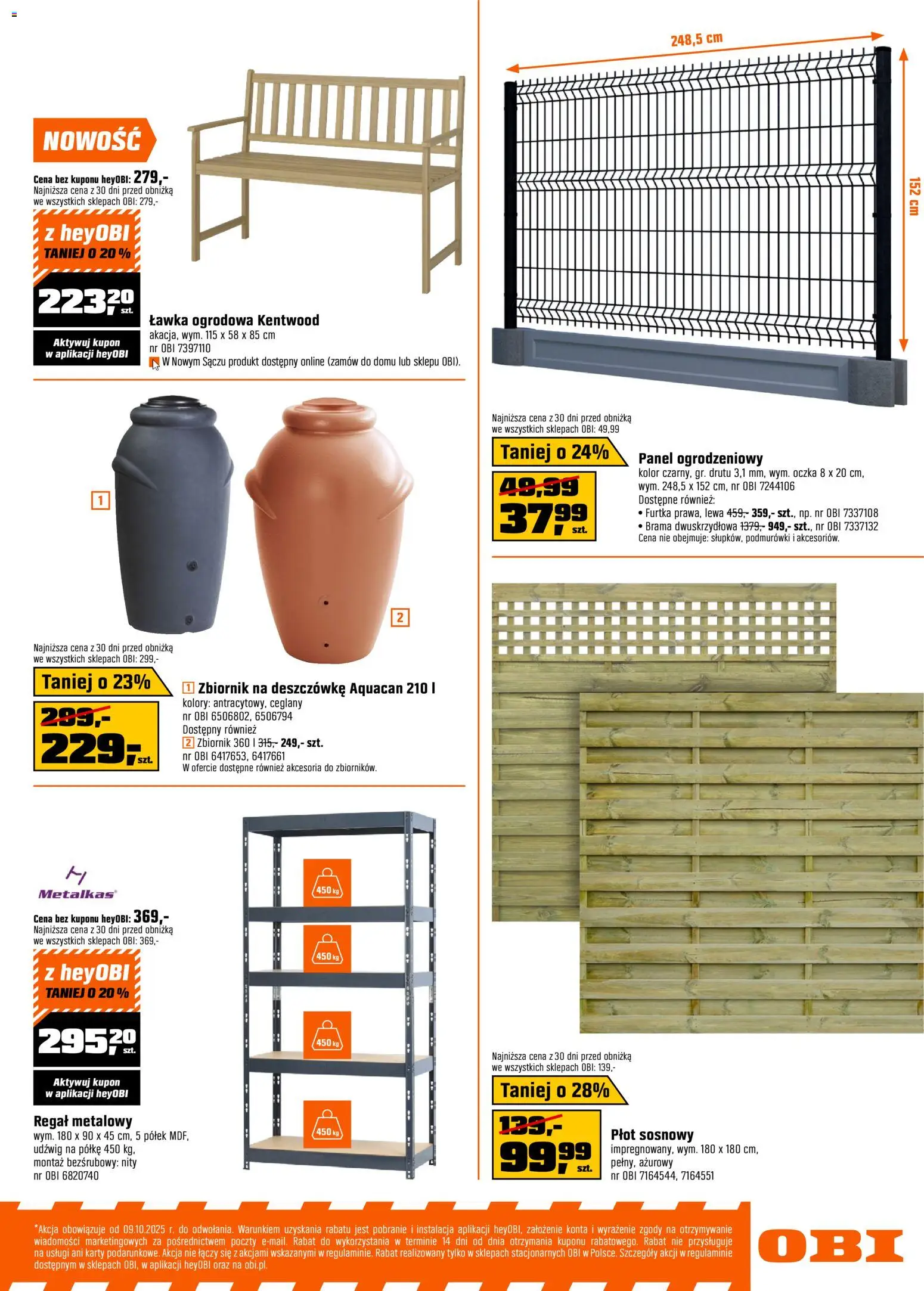 OBI gazetka od 07.04.2026 | Strona: 5 | Produkty: Regał metalowy, Zbiornik na deszczówkę, Regał