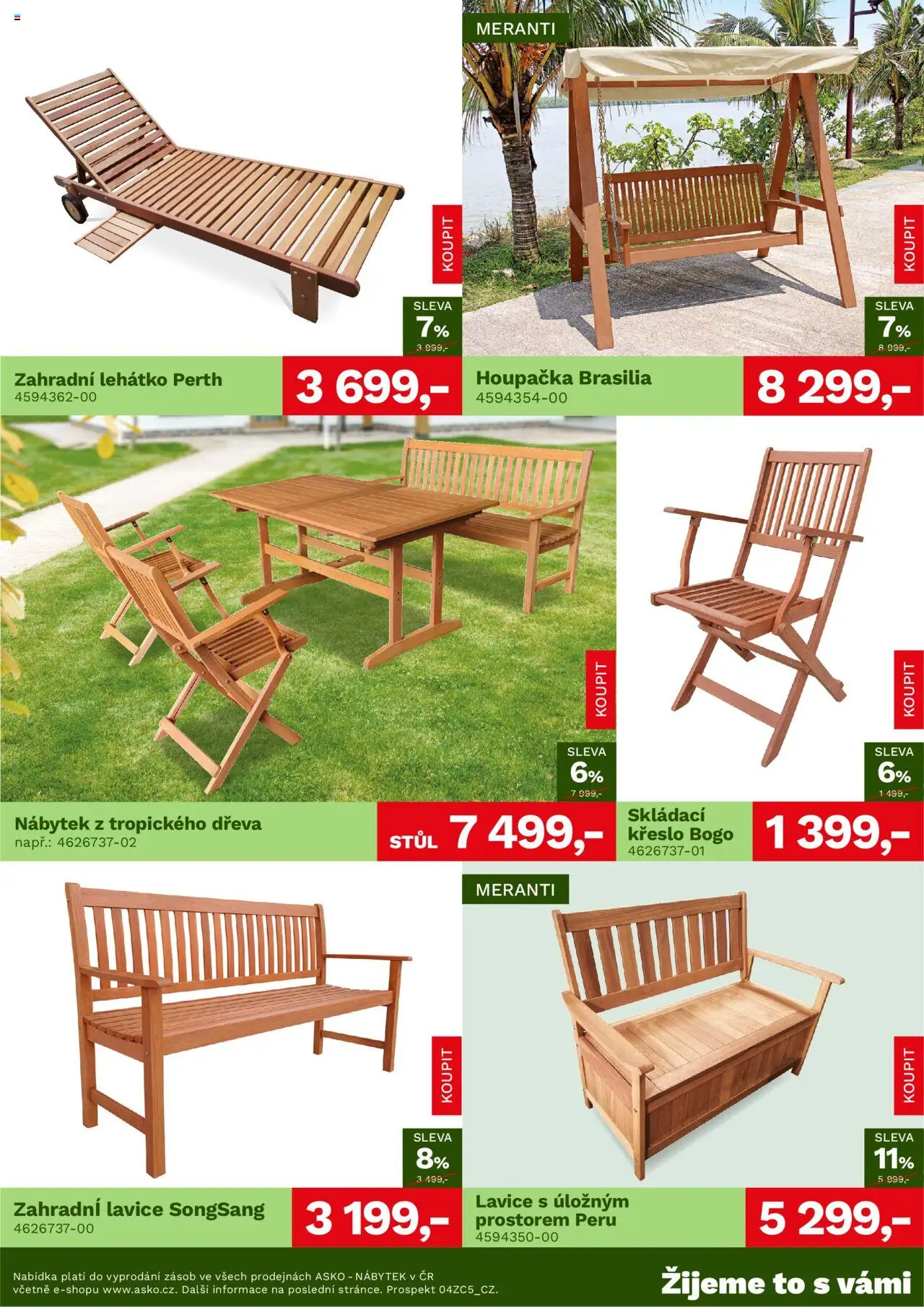 ASKO nábytek leták - Zahradní nábytek 2025 od 19.06.2025 | Strana: 10 | Produkty: Houpačka, Nábytek, Lehátko, Lavice