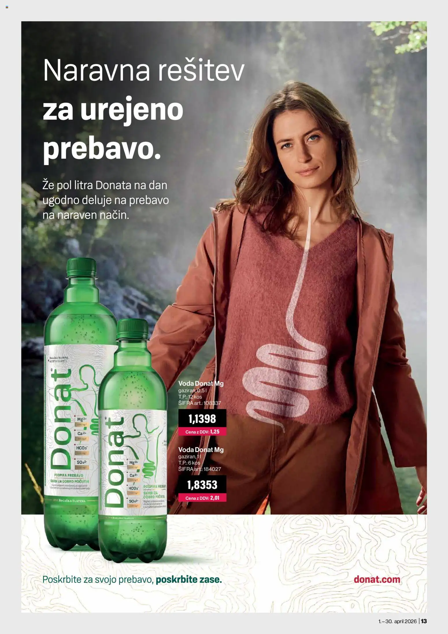 Novi Mercator katalog ponudbe – veljaven od 01.04.2026 | Stran: 13 | Izdelki: Kos, Voda