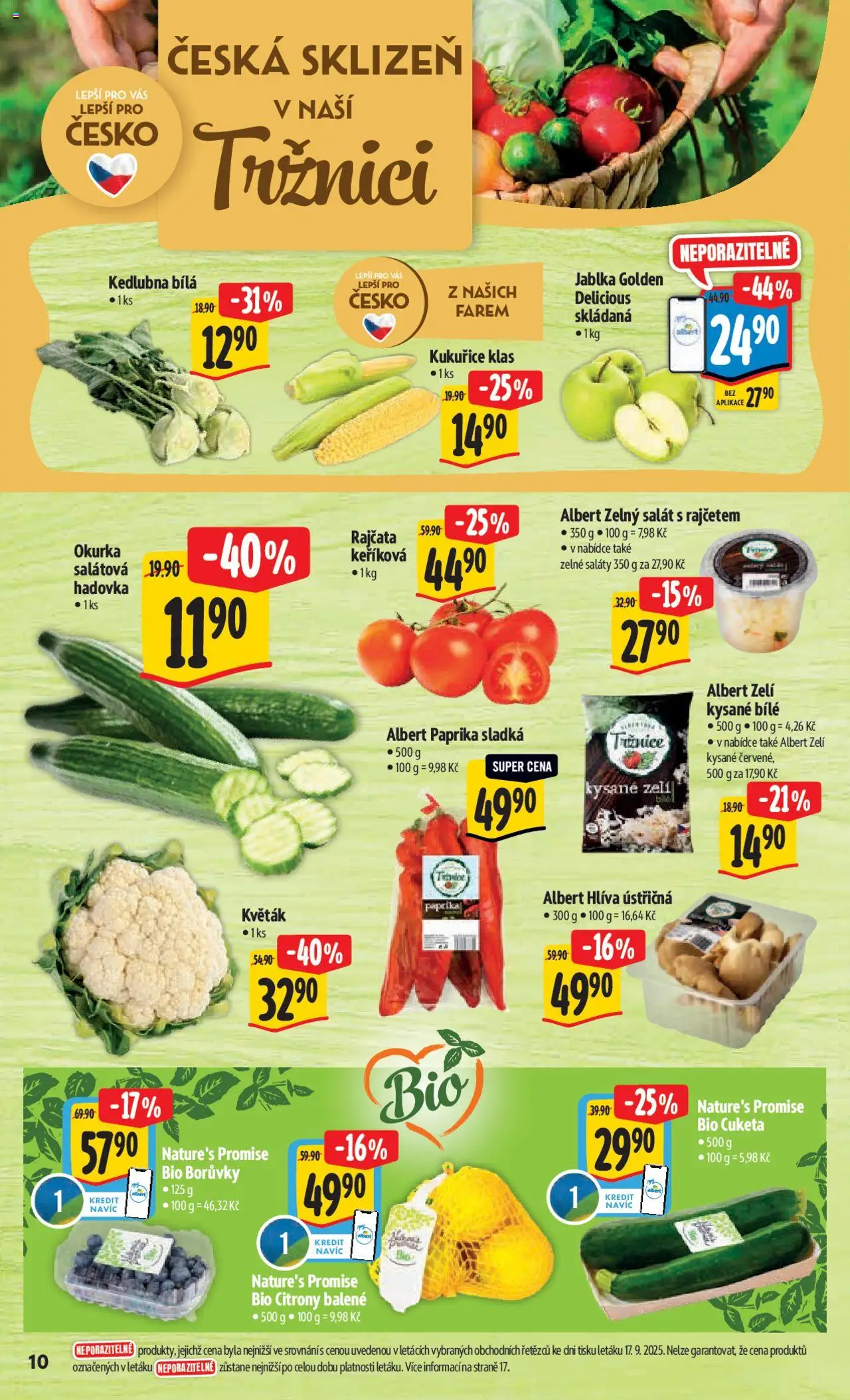 Albert leták - Hypermarket od 24.09.2025 | Strana: 17 | Produkty: Jablka, Paprika, Kedlubna, Kysané zelí