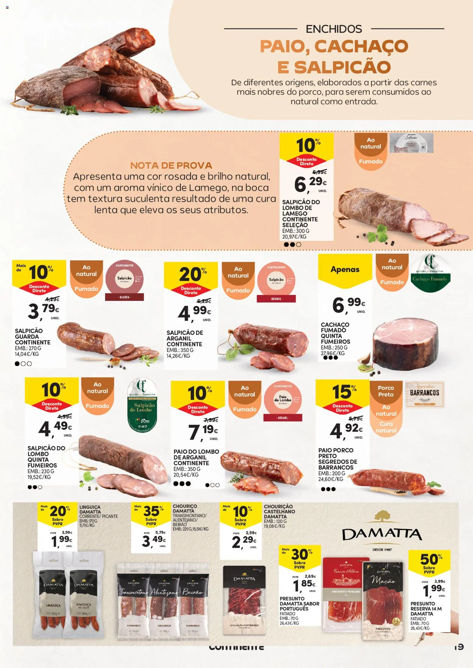 Continente - Açores Queijos, Enchidos e Vinhos │ válido de 03.02.2026 | Página: 19 | Produtos: Salpicão, Linguiça, Presunto, Chouriço