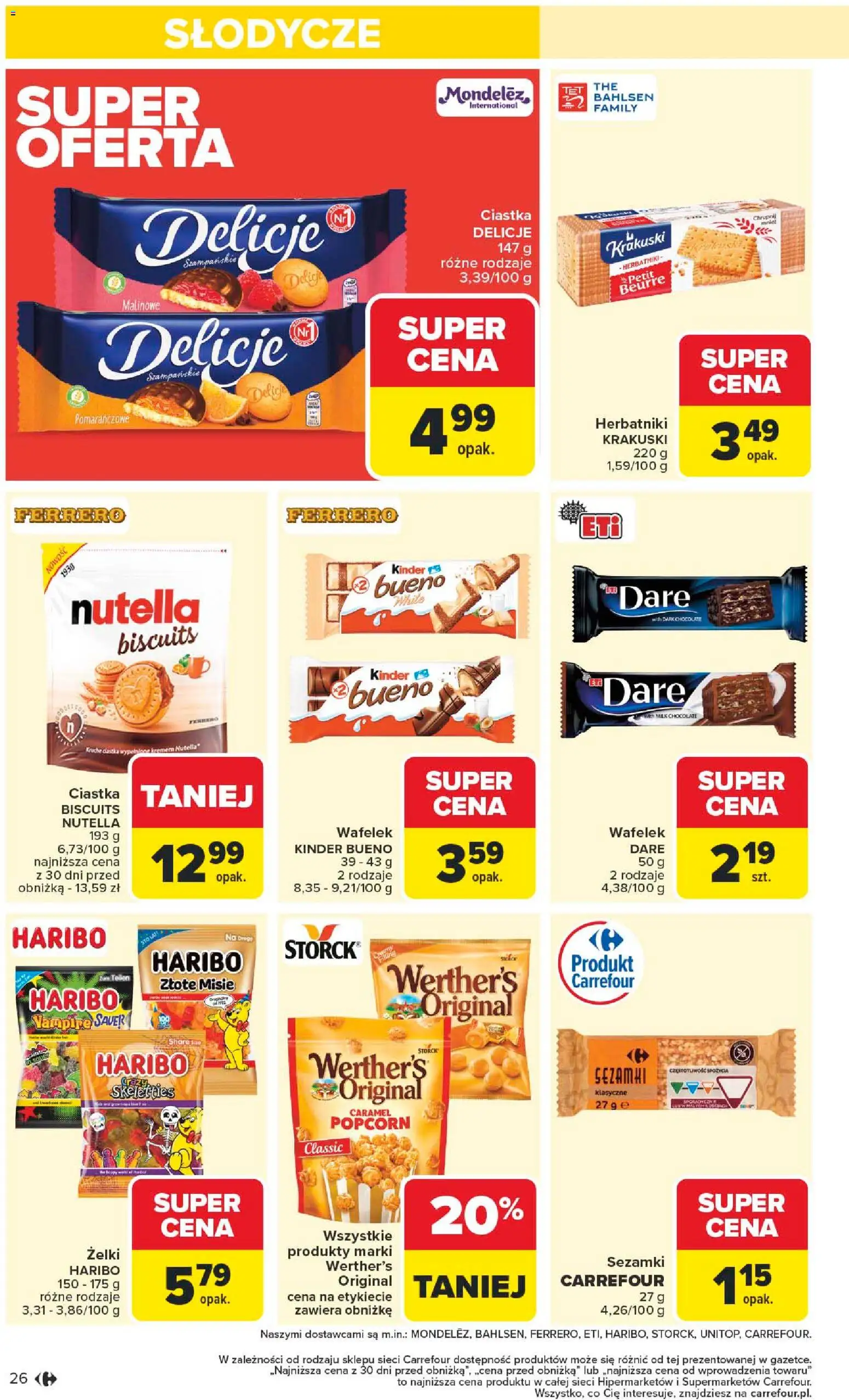 Carrefour Gazetka - Starachowice Zmieniliśmy się dla Ciebie od 27.10.2025 | Strona: 28 | Produkty: Nutella, Herbatniki, Popcorn, Ciastka