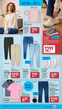 Aldi Prospekt 	 ab 30.03.2026 gültig | Seite: 22 | Produkte: Up2fashion, Poloshirt, Pullover, Socken