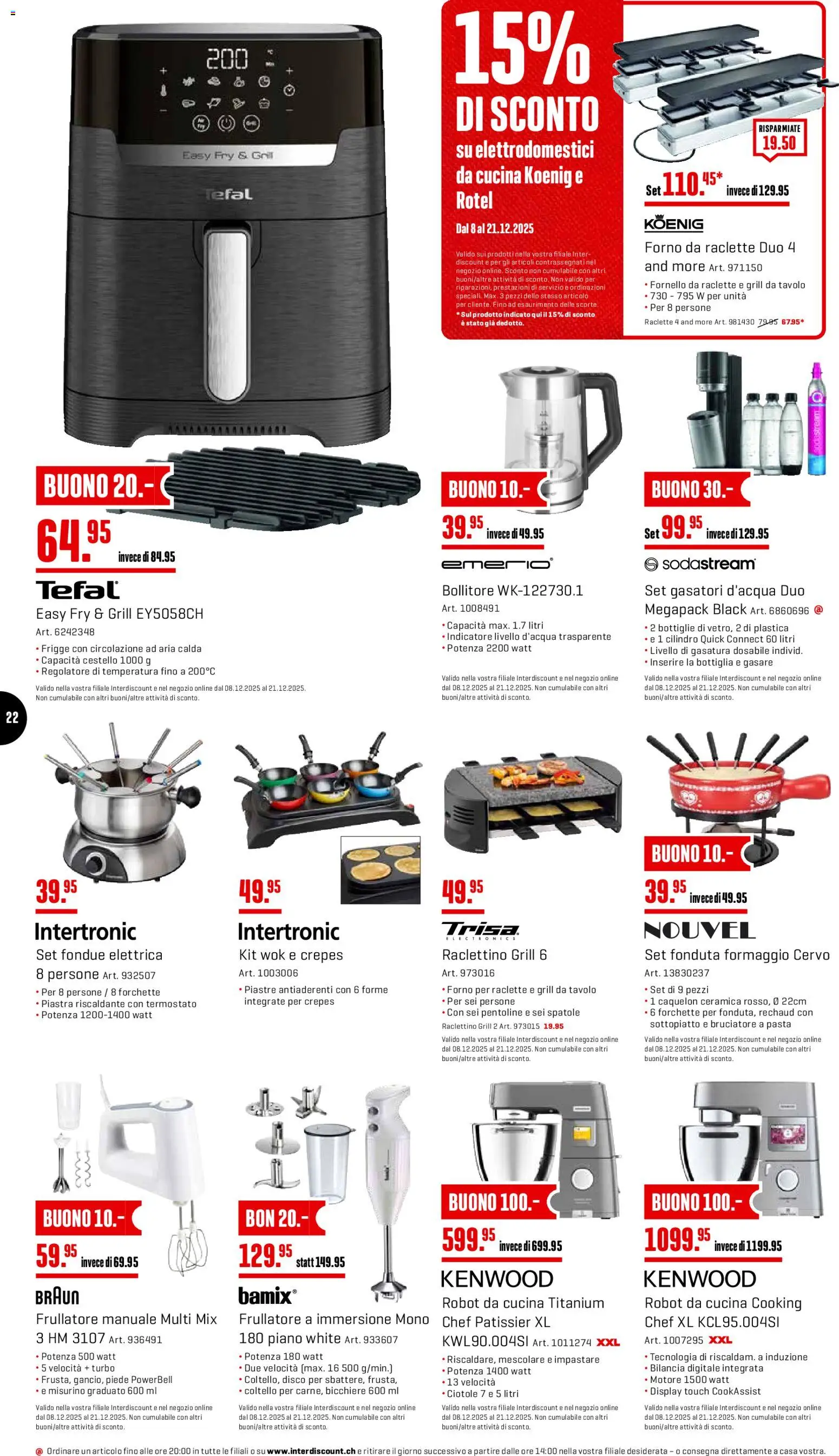Interdiscount Aktionen IT – gültig ab 08.12.2025 | Seite: 22 | Produkte: Pasta, Raclette, Fondue, Wok