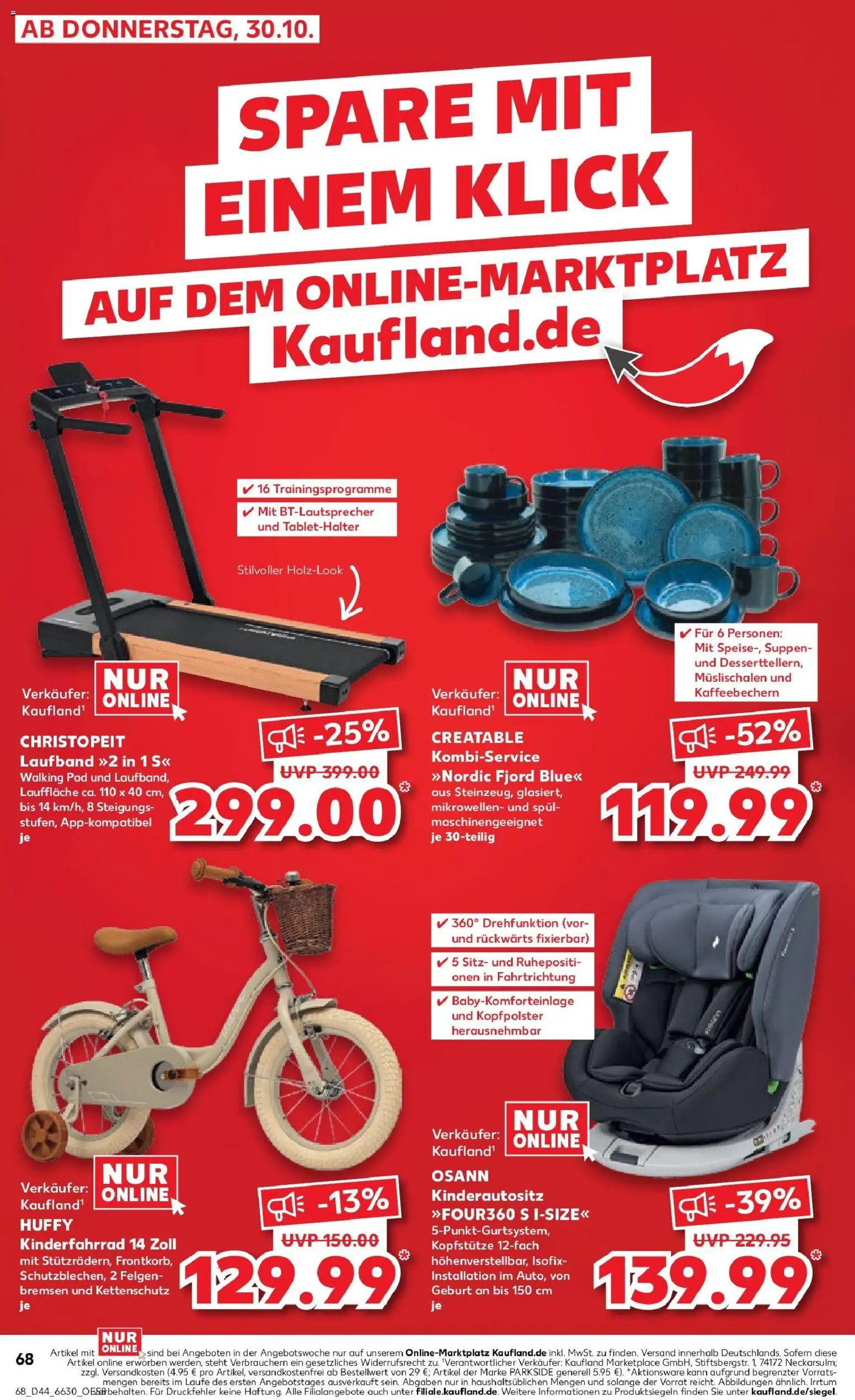 Kaufland prospekt Dörfles-Esbach	 – gültig ab 30.10.2025 | Seite: 68 | Produkte: Kopfpolster, Walking, Laufband