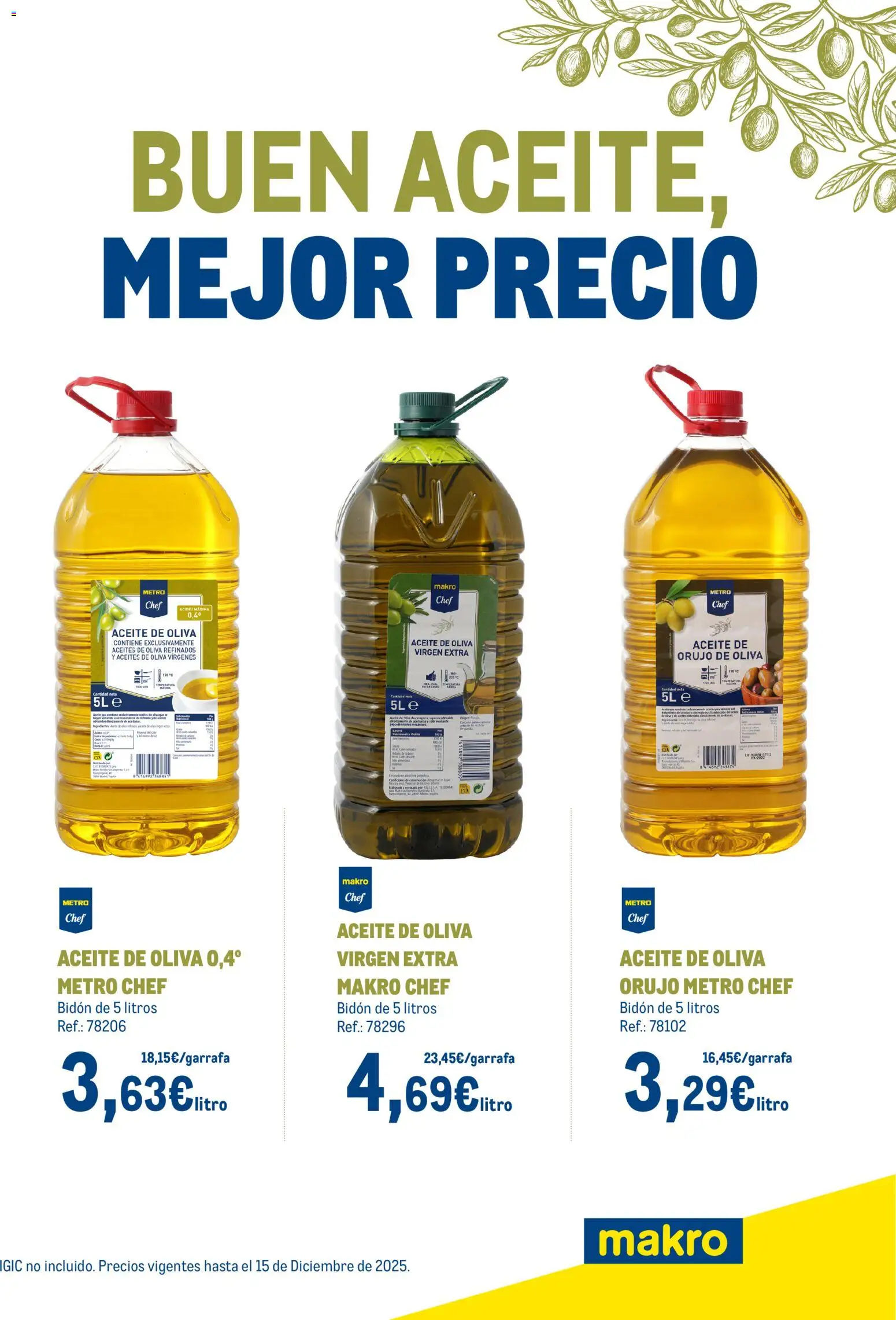 Makro - Aceite Navidad Canarias │ válido desde el 15.12.2025 | Página: 1 | Productos: Aceite, Aceite de oliva