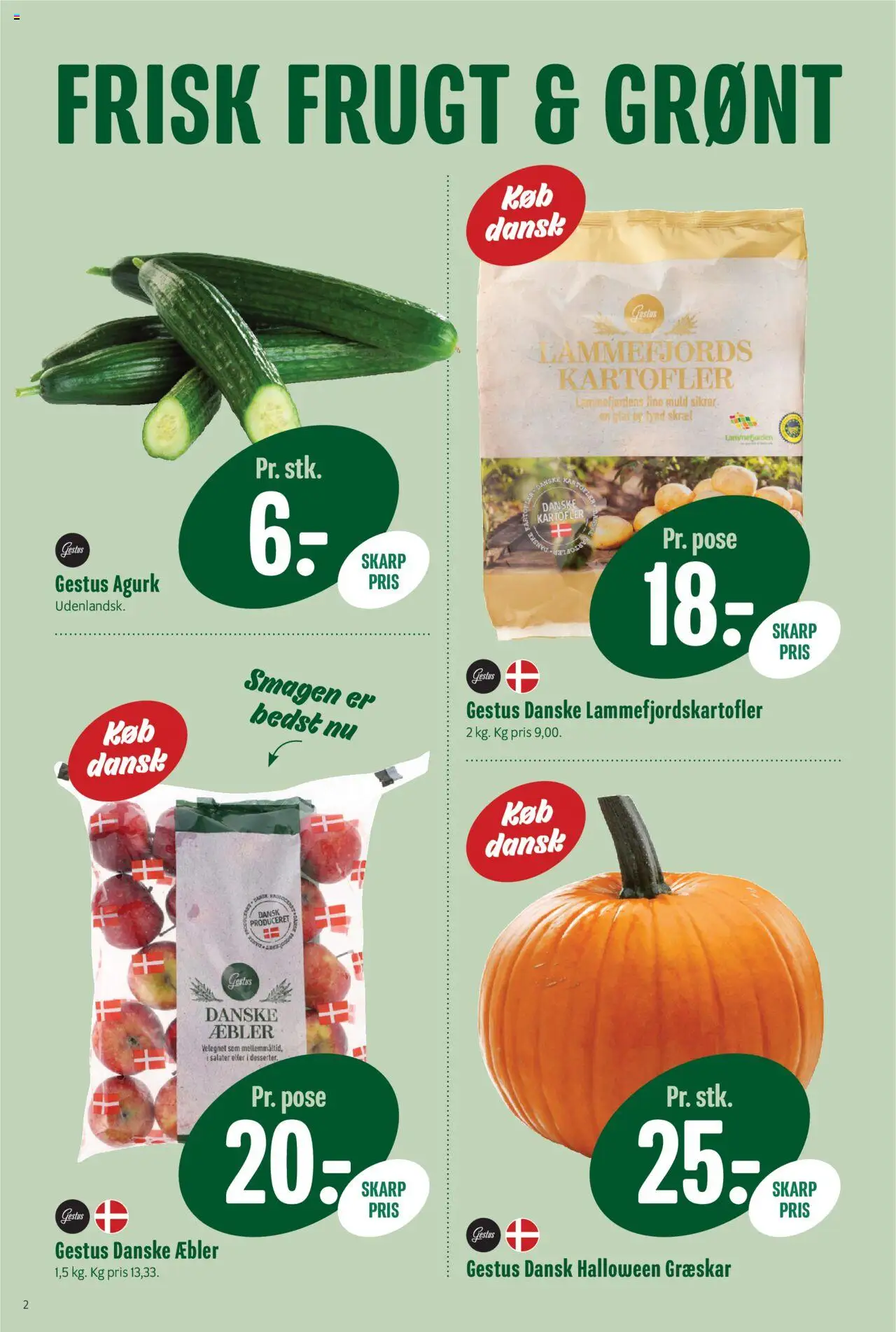 Min Købmand tilbudsavis – gyldig fra 10.10.2025 | Side: 2 | Produkter: Æbler, Græskar, Kartofler, Søm