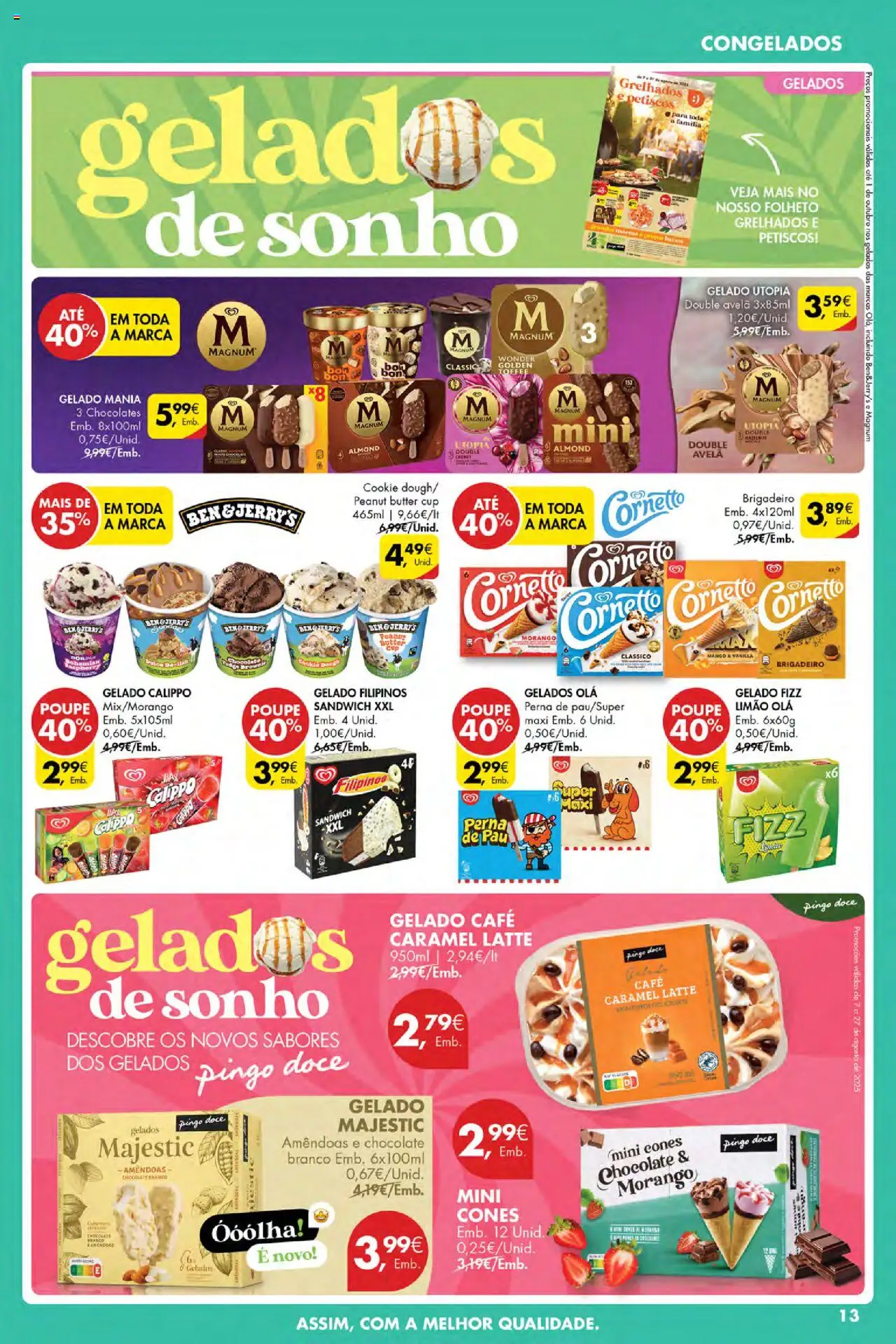 Pingo Doce Poupe Esta Semana Açores │ válido de 07.08.2025 | Página: 13 | Produtos: Amêndoas, Filipinos, Chocolates, Gelado