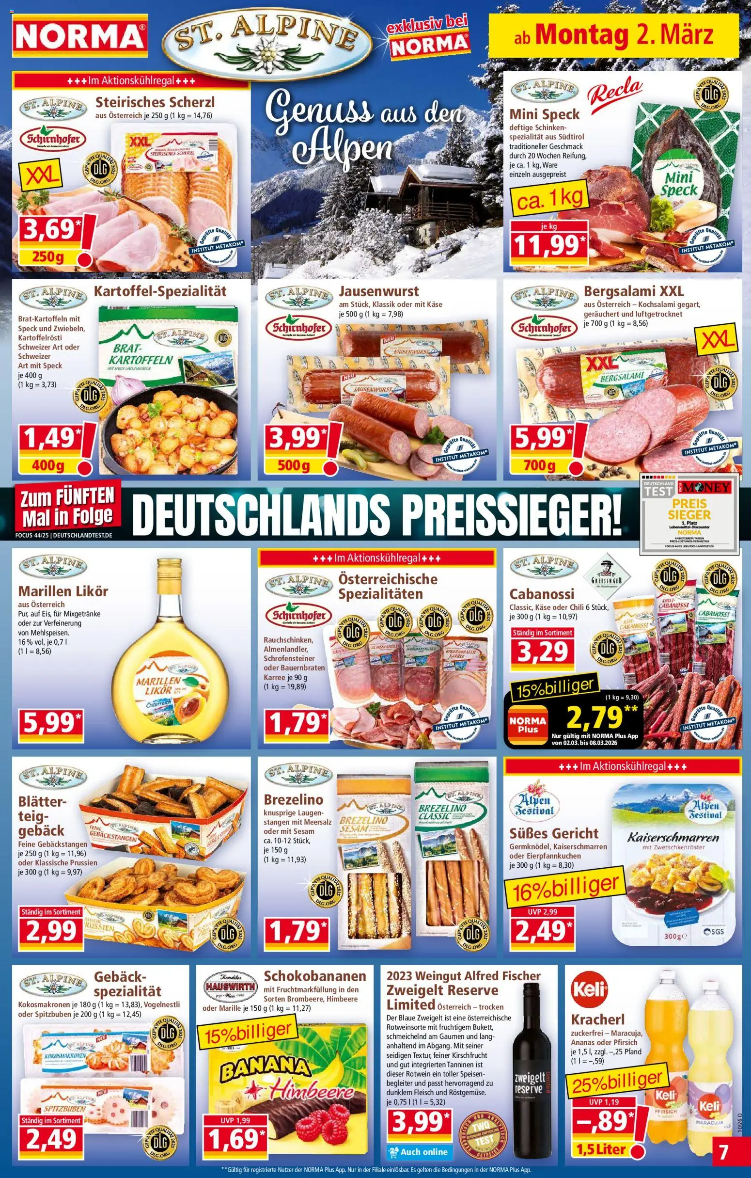 Norma Prospekt 	 – gültig ab 02.03.2026 | Seite: 7 | Produkte: Rotwein, Likör, Pfirsich, Chili