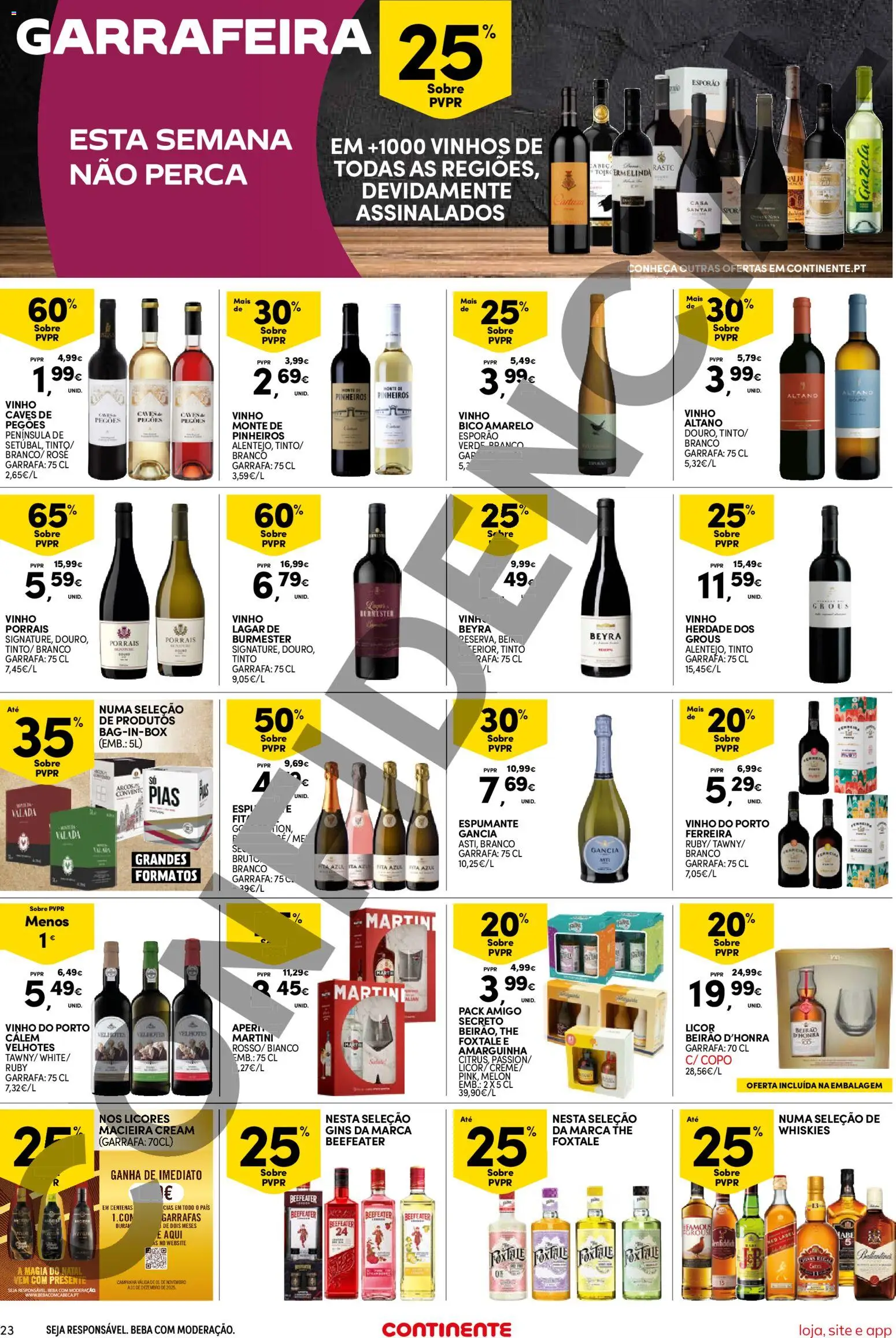 Continente Semanal Continente Bom Dia │ válido de 02.12.2025 | Página: 23 | Produtos: Espumante, Licor, Macieira cream, Vinho