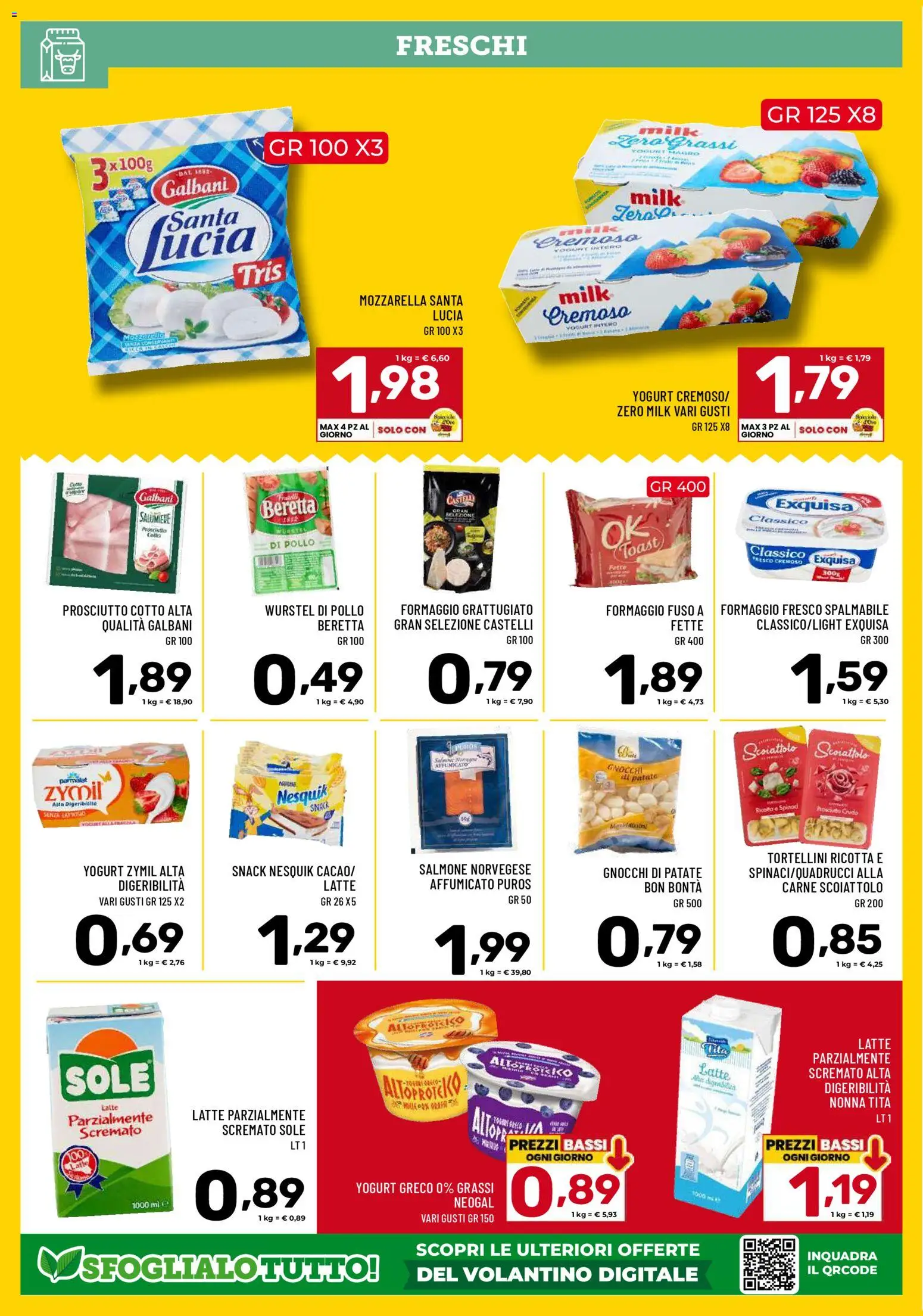 Volantino Il Centesimo del 02.01.2026 | Pagina: 6 | Prodotti: Yogurt greco, Wurstel, Ricotta, Latte parzialmente scremato