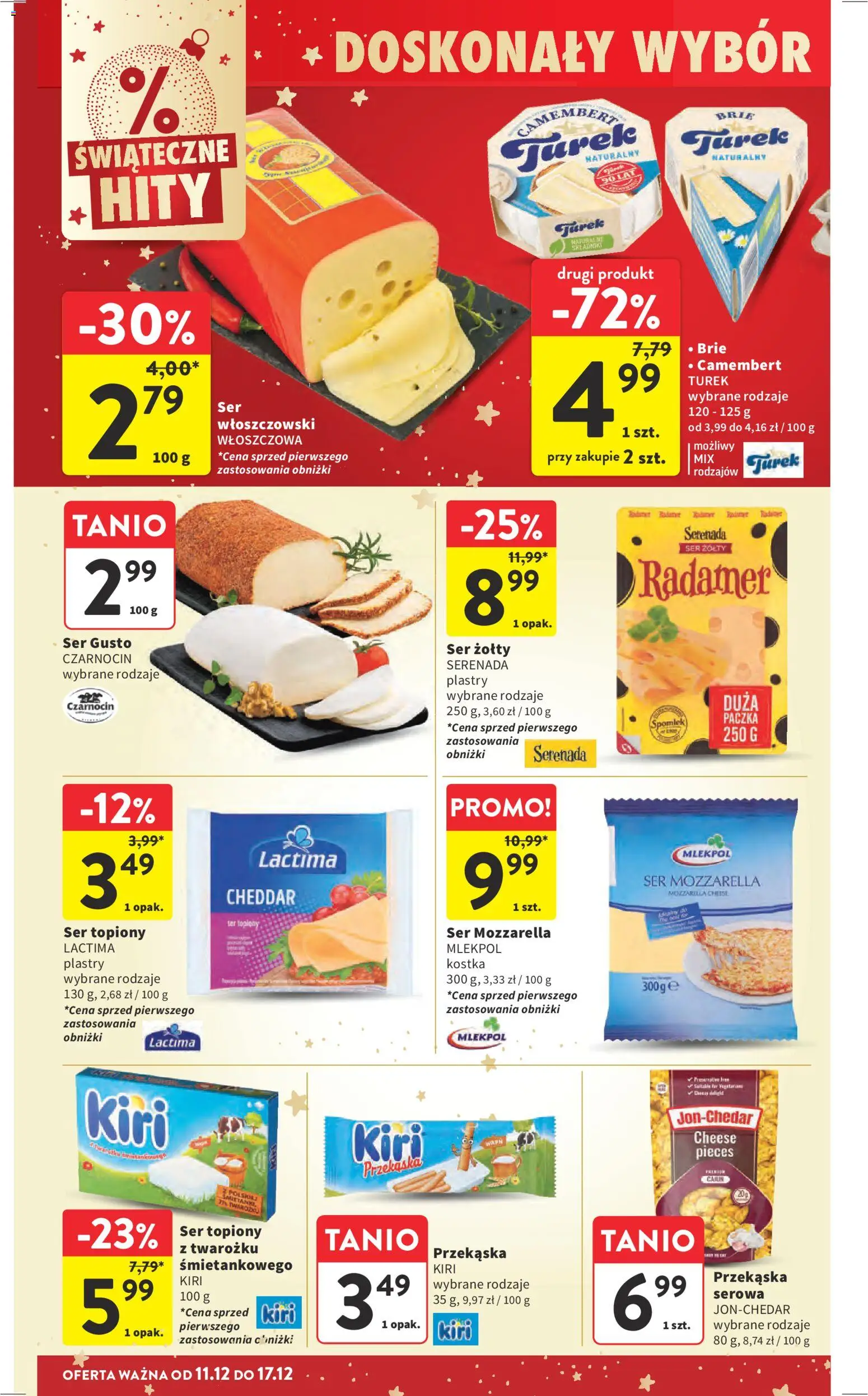 Intermarche Gazetka od 11.12.2025 | Strona: 35 | Produkty: Ser żółty, Ser topiony, Camembert, Cheddar