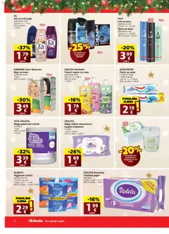 Ribola - Katalog - Pregled kataloga iz trgovine Ribola, vrijedi od 17.12.2025 | Stranica: 22 | Proizvodi: Higijenski ulošci, Vlažne maramice, Gel za tuširanje, Toaletni papir